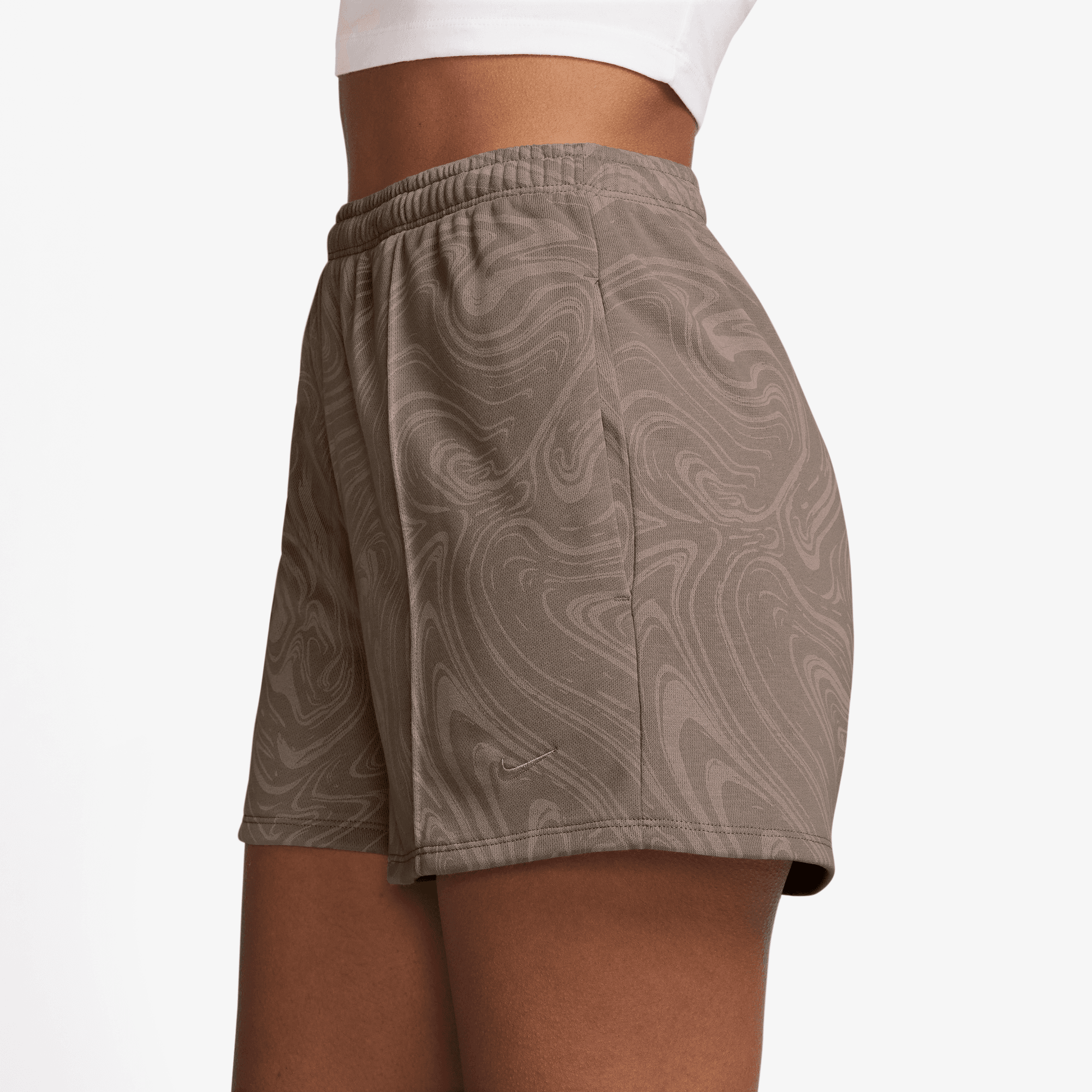 NIKE SPORTSWEAR CHILL TERRY WOMEN'S MID-RISE FRENCH PRINTED SHORTS