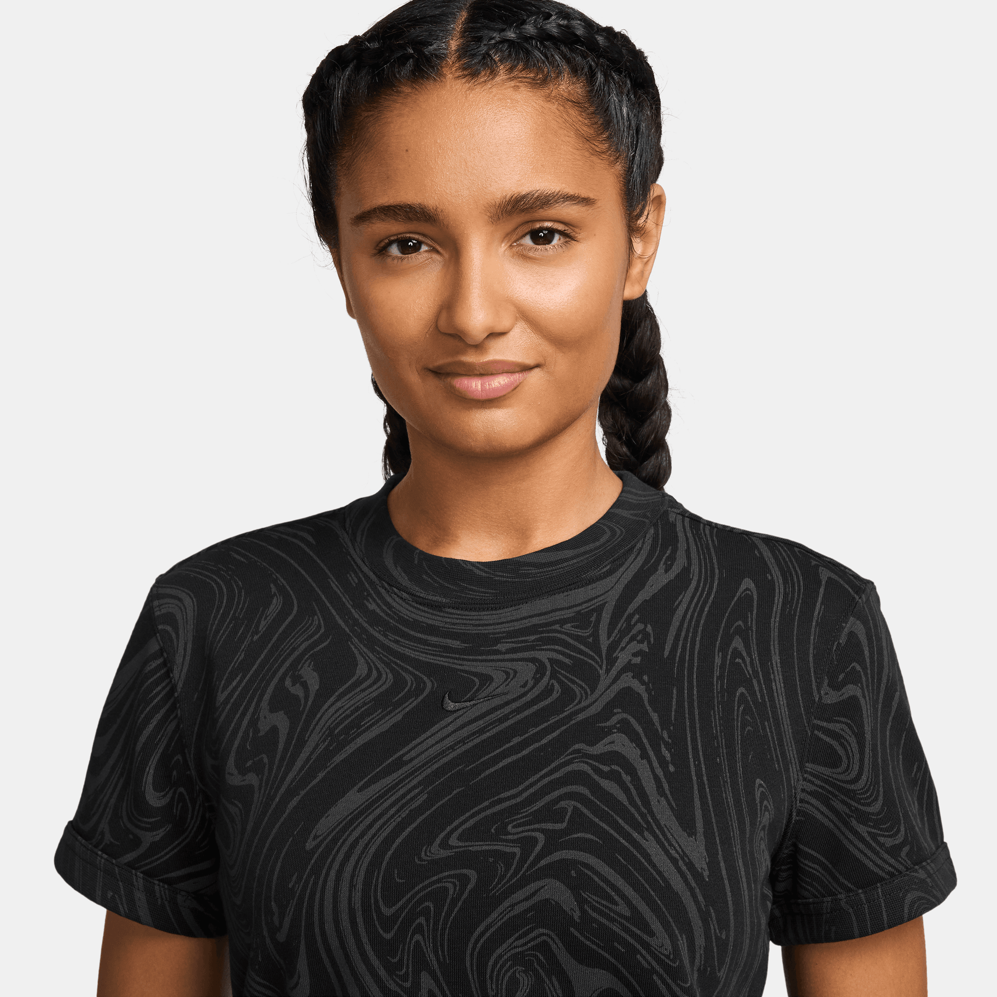 NIKE SPORTSWEAR WOMEN'S SHORT-SLEEVE FRENCH TERRY PRINTED TOP