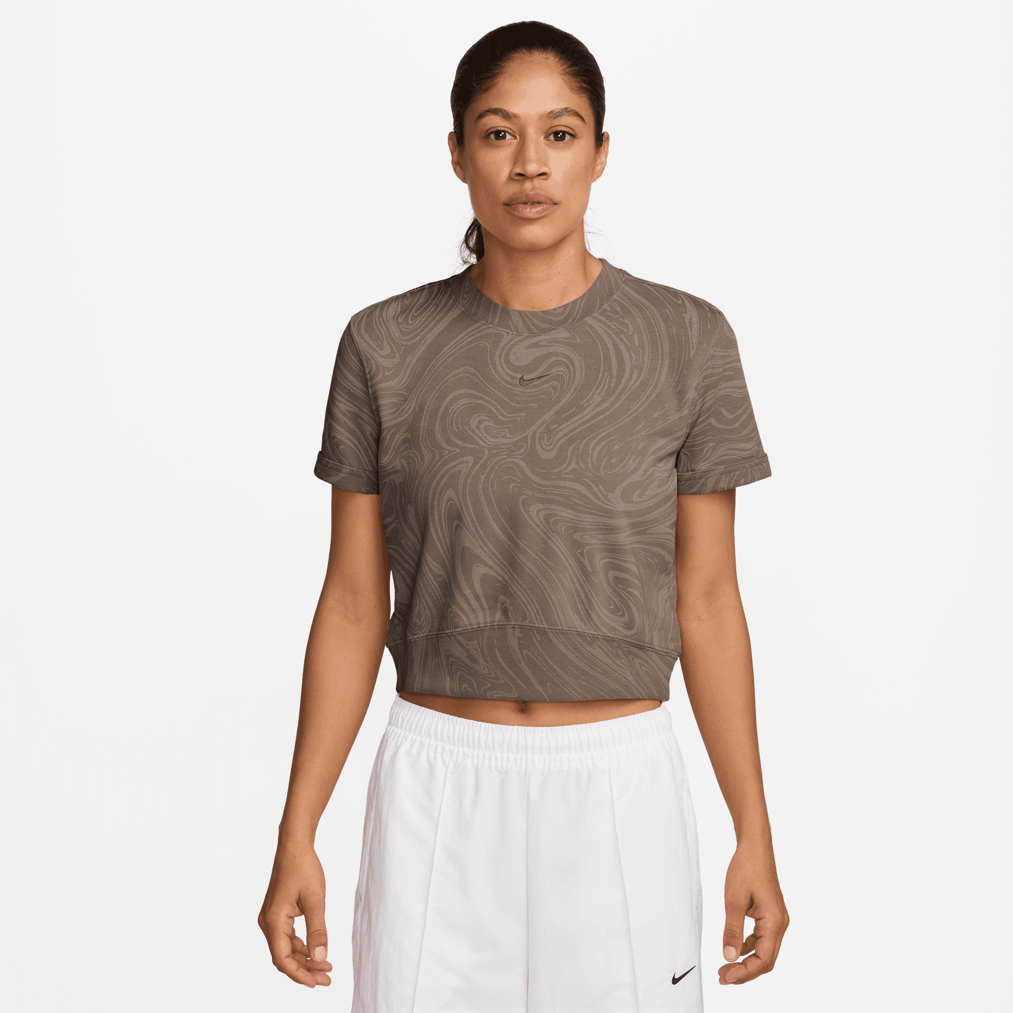 NIKE SPORTSWEAR WOMEN'S SHORT-SLEEVE FRENCH TERRY PRINTED TOP