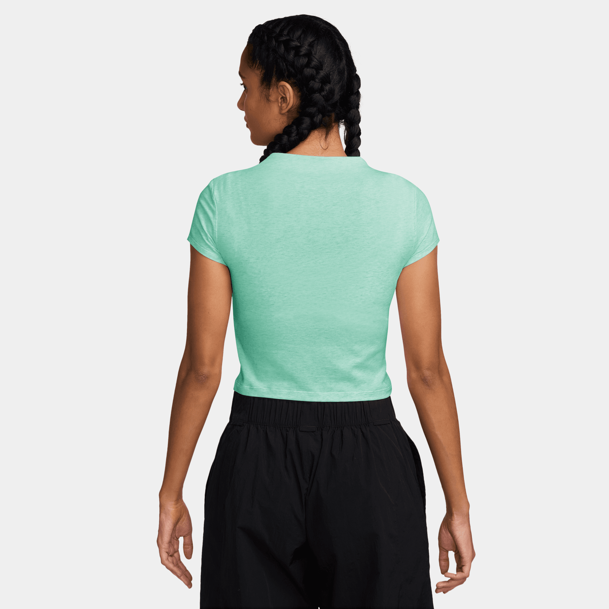 NIKE SPORTSWEAR CHILL KNIT WOMEN'S TIGHT SHORT-SLEEVE CROPPED MOCK-NECK TOP