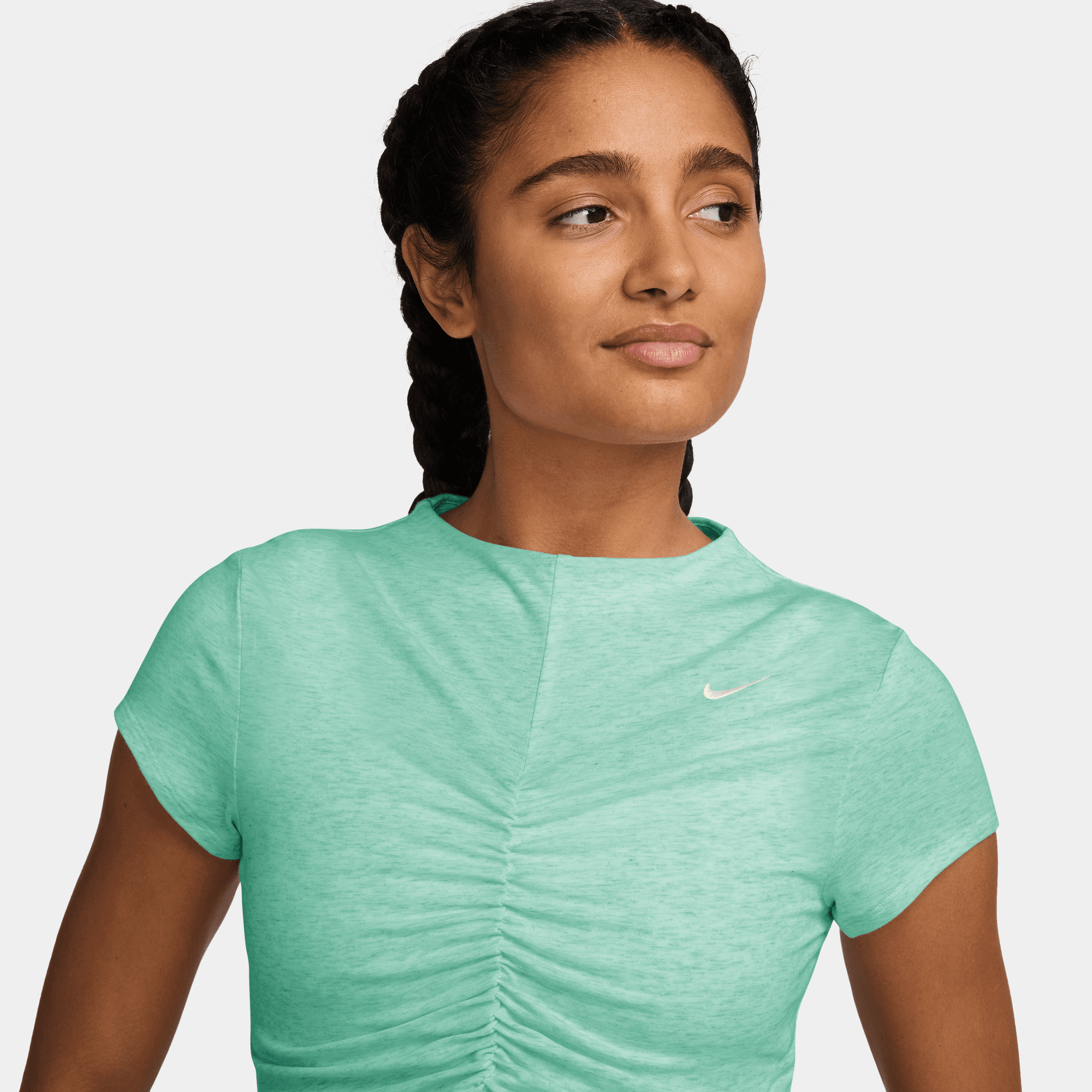 NIKE SPORTSWEAR CHILL KNIT WOMEN'S TIGHT SHORT-SLEEVE CROPPED MOCK-NECK TOP