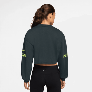 NIKE PRO WOMEN'S DRI-FIT LOOSE CREW-NECK FRENCH TERRY SWEATSHIRT