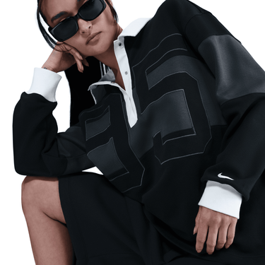 NIKE SPORTSWEAR WOMEN'S LONG-SLEEVE GRAPHIC POLO TOP