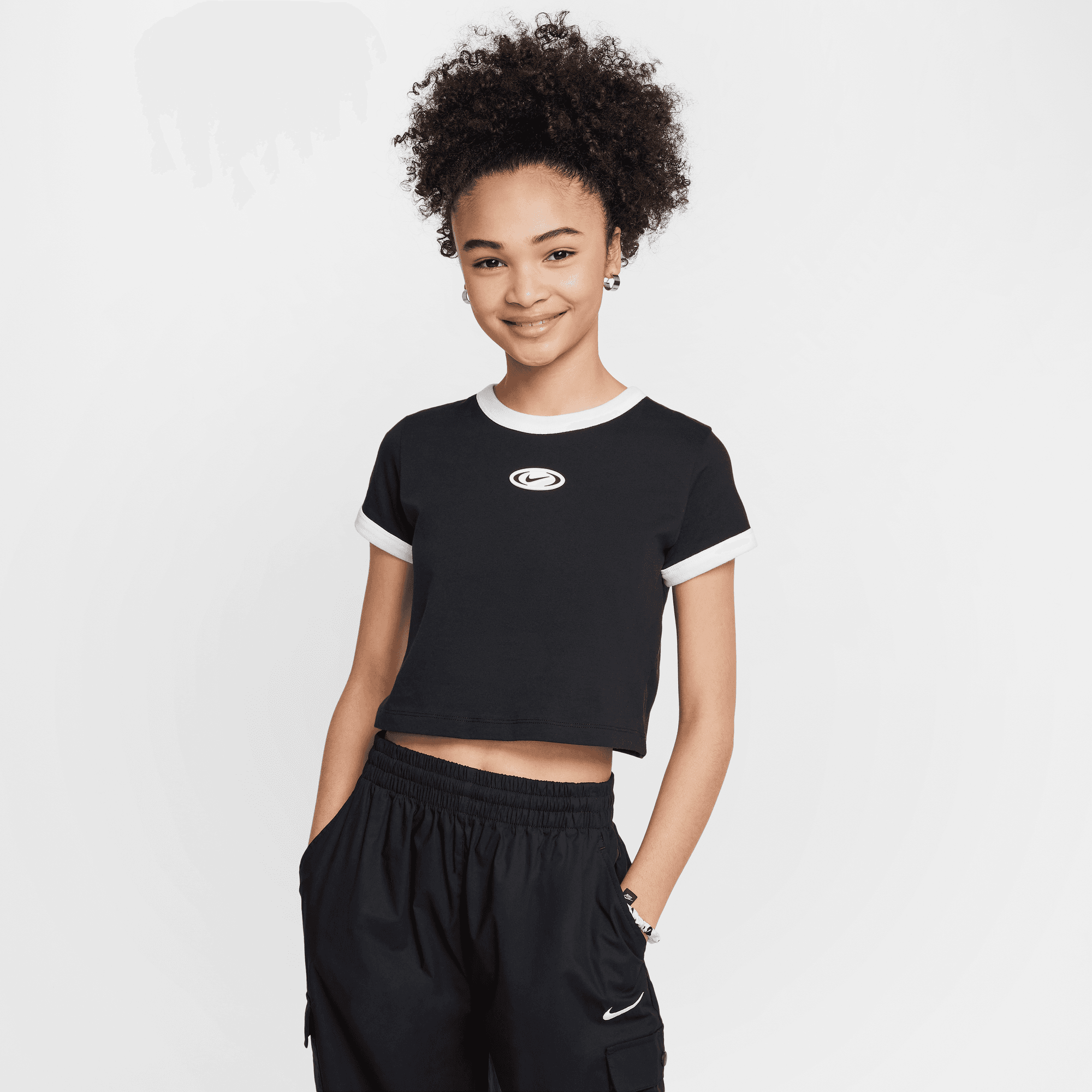 NIKE LFS BIG KIDS' (GIRLS') CROPPED T-SHIRT