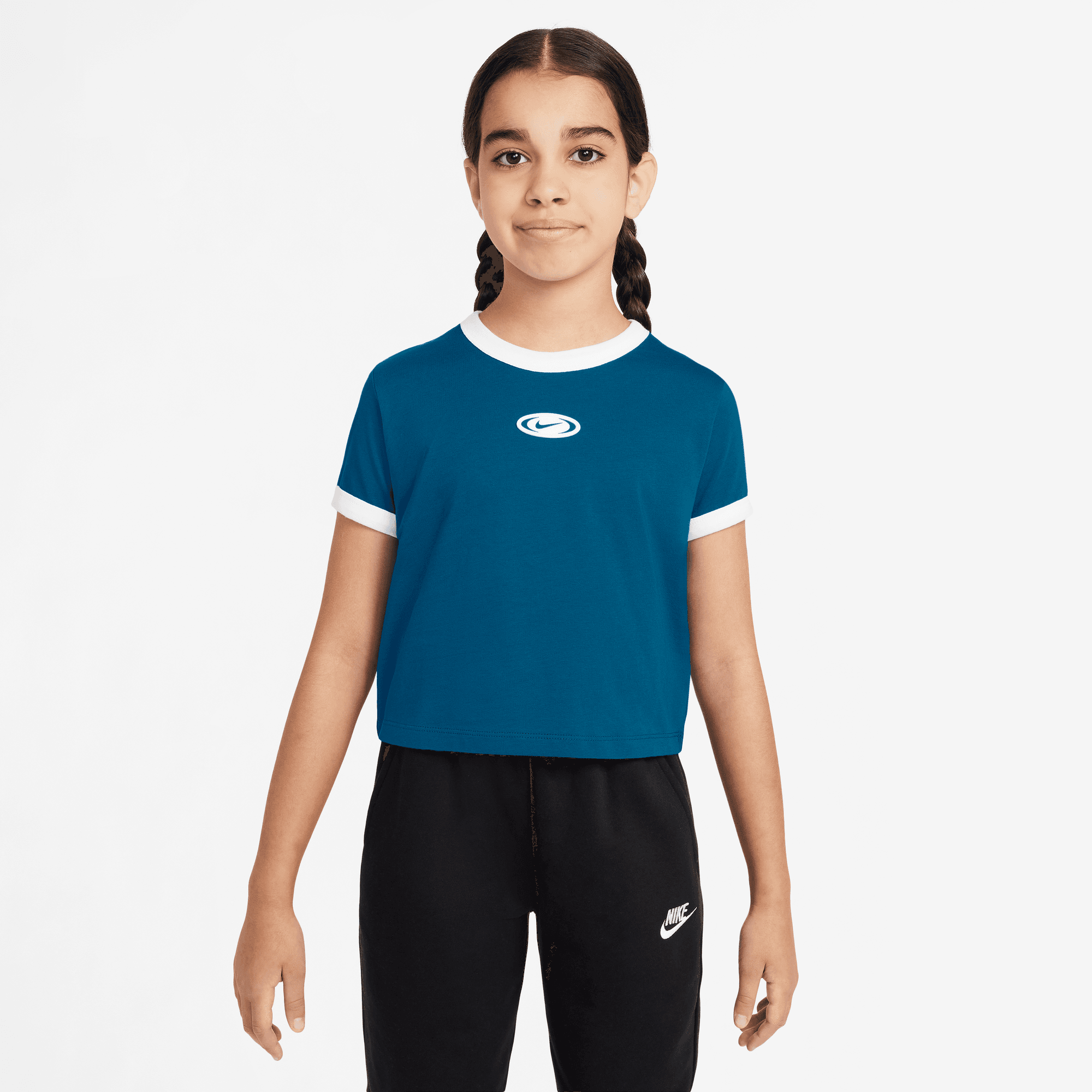 NIKE LFS BIG KIDS' (GIRLS') CROPPED T-SHIRT