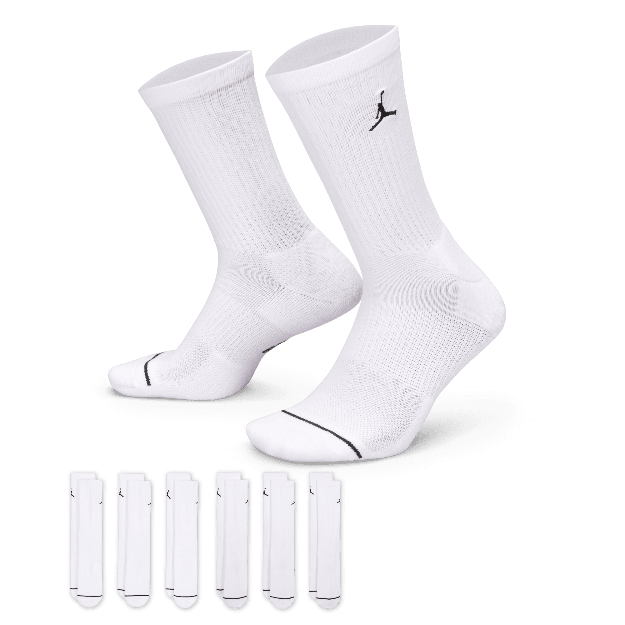 JORDAN EVERYDAY CUSHIONED CREW SOCKS (6 PAIRS)