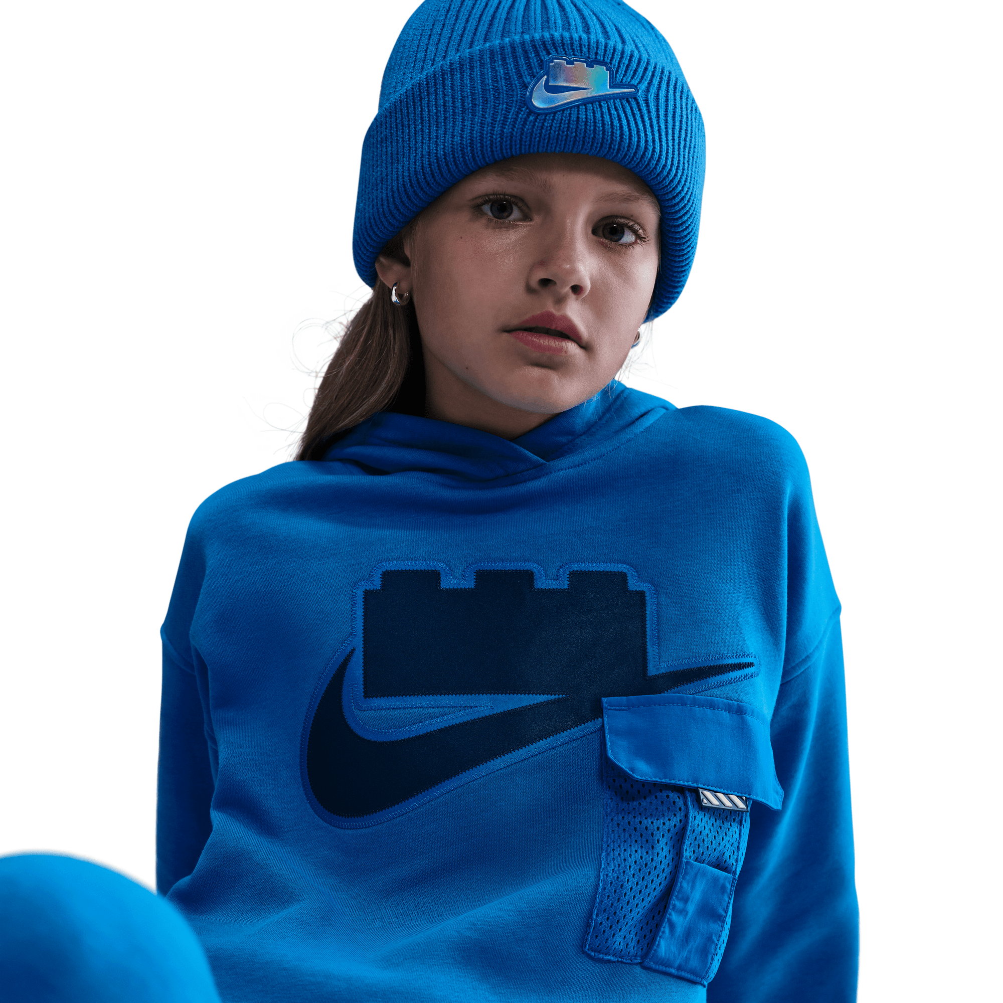 NIKE X LEGO® COLLECTION BIG KIDS' OVERSIZED PULLOVER HOODIE