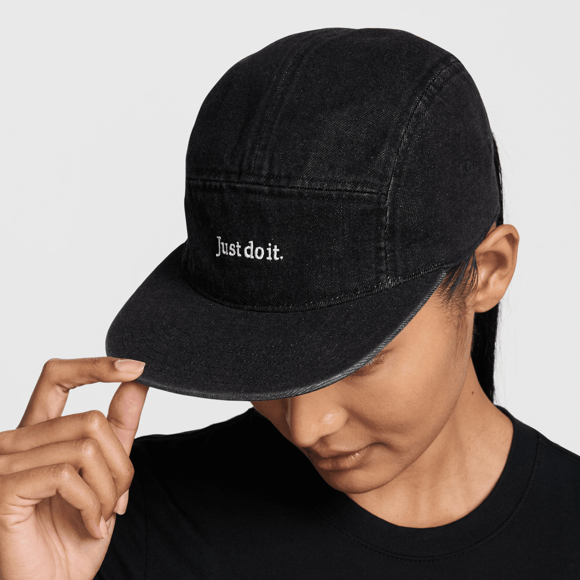 NIKE FLY UNSTRUCTURED DENIM CAP BLACK/BLACK/WHITE – Park Access