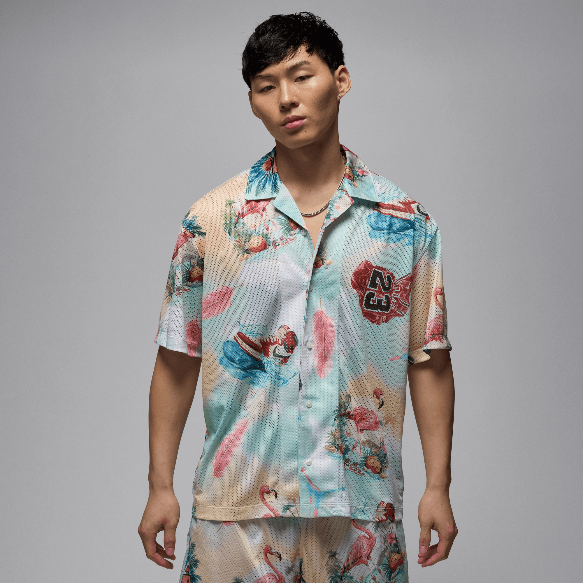 JORDAN ESSENTIALS MEN'S PRINTED CAMP TOP