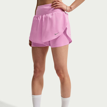 NIKE FLOW WOMEN'S DRI-FIT HIGH-WAISTED 2-IN-1 RUNNING SHORTS
