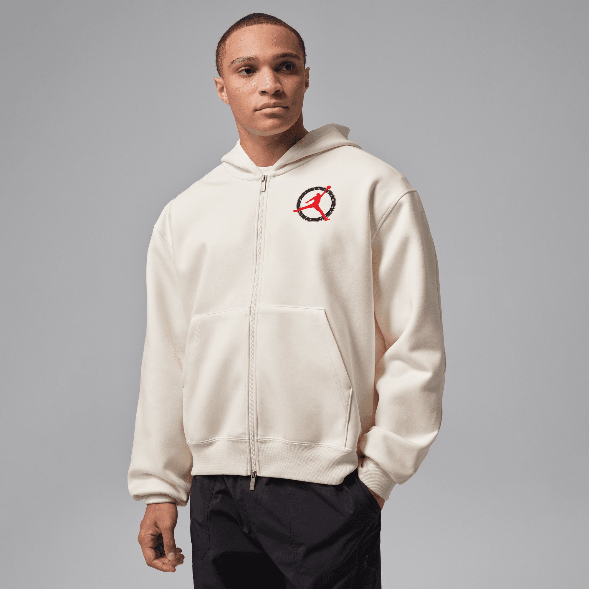 JORDAN FLIGHT CLUB FLEECE MEN'S FULL-ZIP KNIT SWEATSHIRT