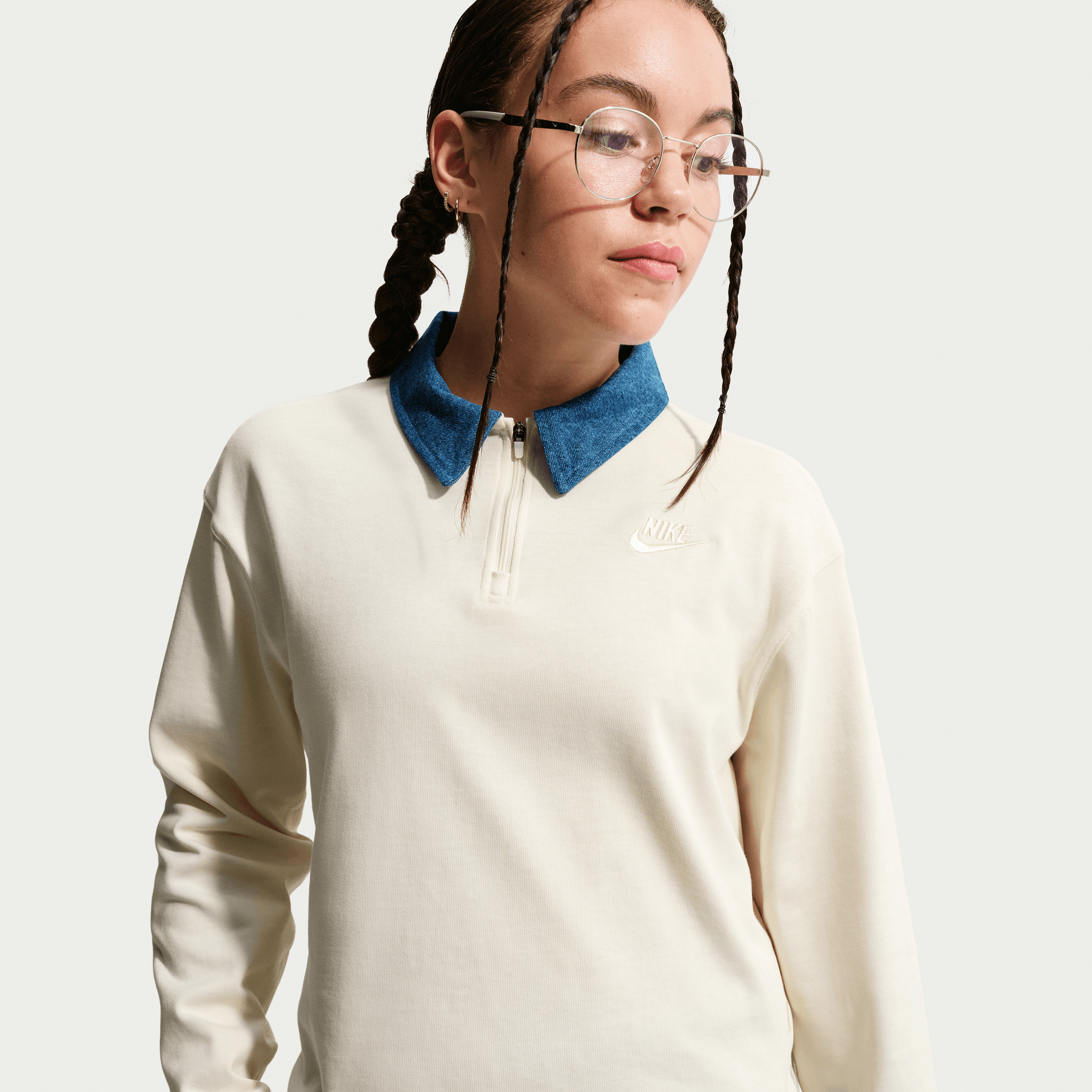 NIKE SPORTSWEAR COLLECTION BIG KIDS' (GIRLS') LONG-SLEEVE POLO TOP