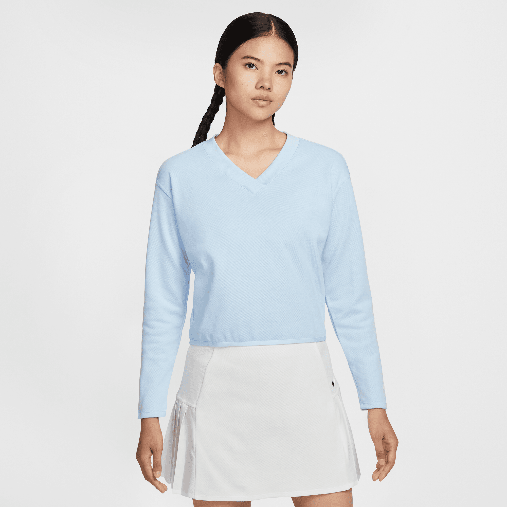 NIKE WOMEN'S V-NECK LONG-SLEEVE GOLF TOP