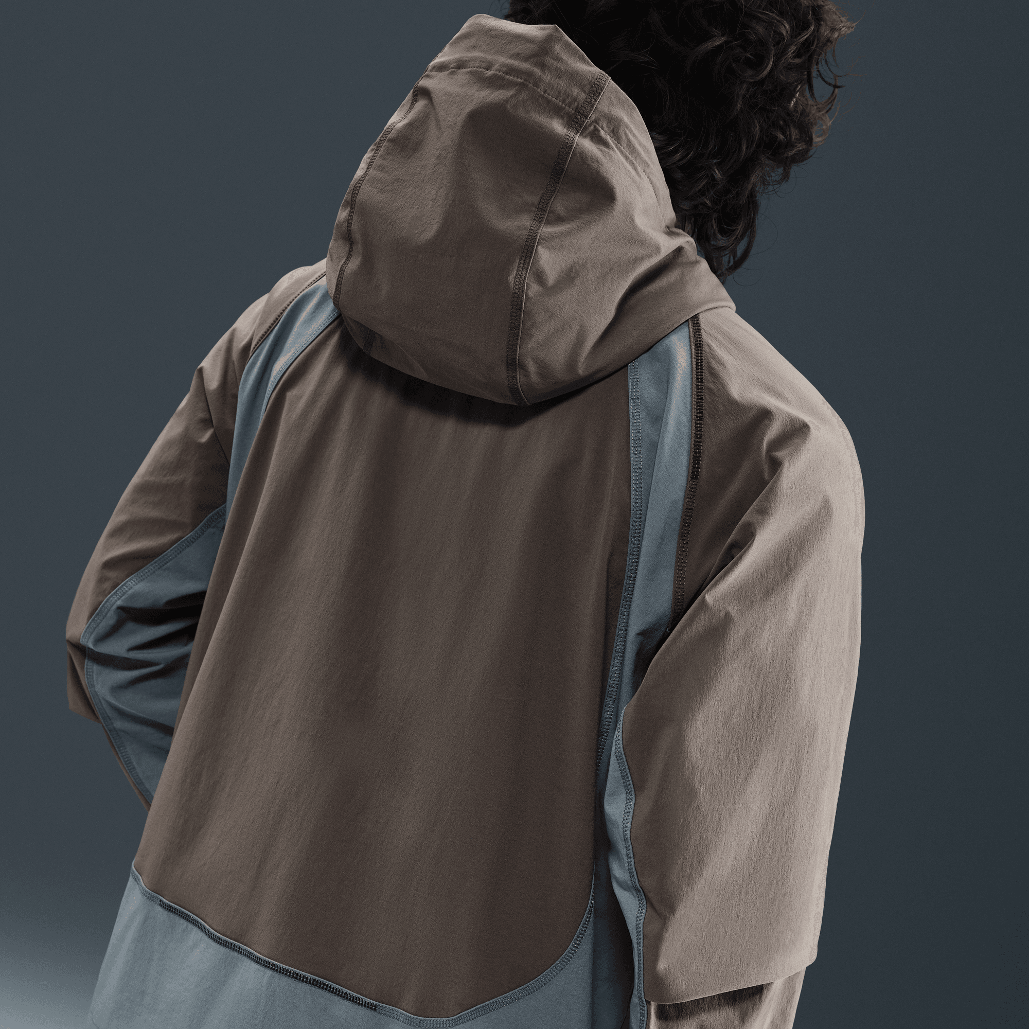 NIKE TECH MEN'S DRI-FIT WOVEN COLOR-BLOCK LOOSE OVERSIZED JACKET