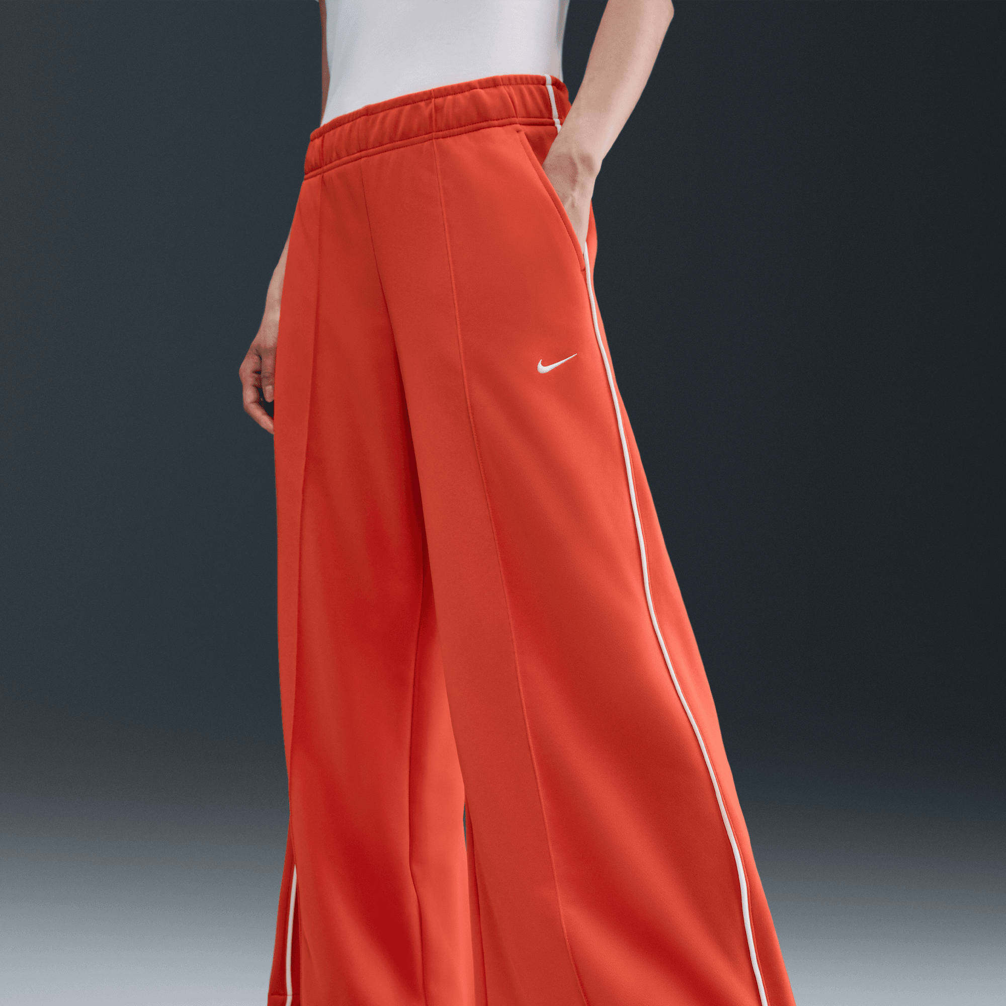 NIKE SPORTSWEAR WOMEN'S MID-RISE WIDE-LEG TRACK PANTS