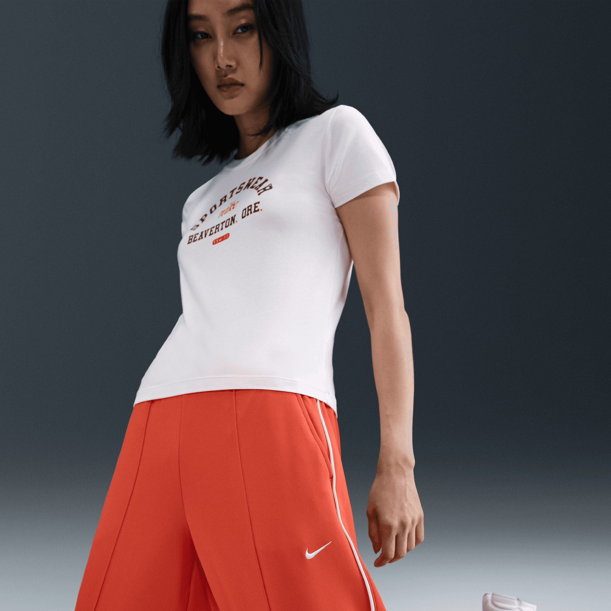 NIKE SPORTSWEAR WOMEN'S MID-RISE WIDE-LEG TRACK PANTS