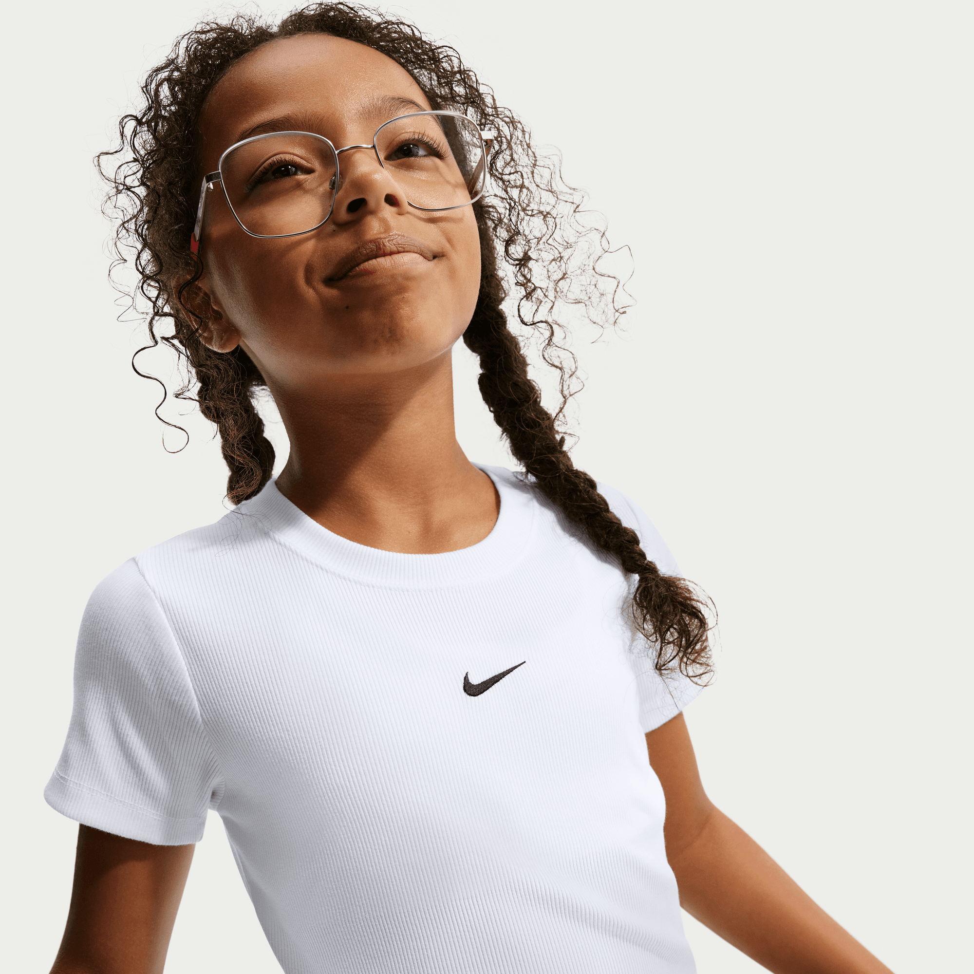 NIKE SPORTSWEAR BIG KIDS' (GIRLS') SLIM CROPPED RIBBED T-SHIRT