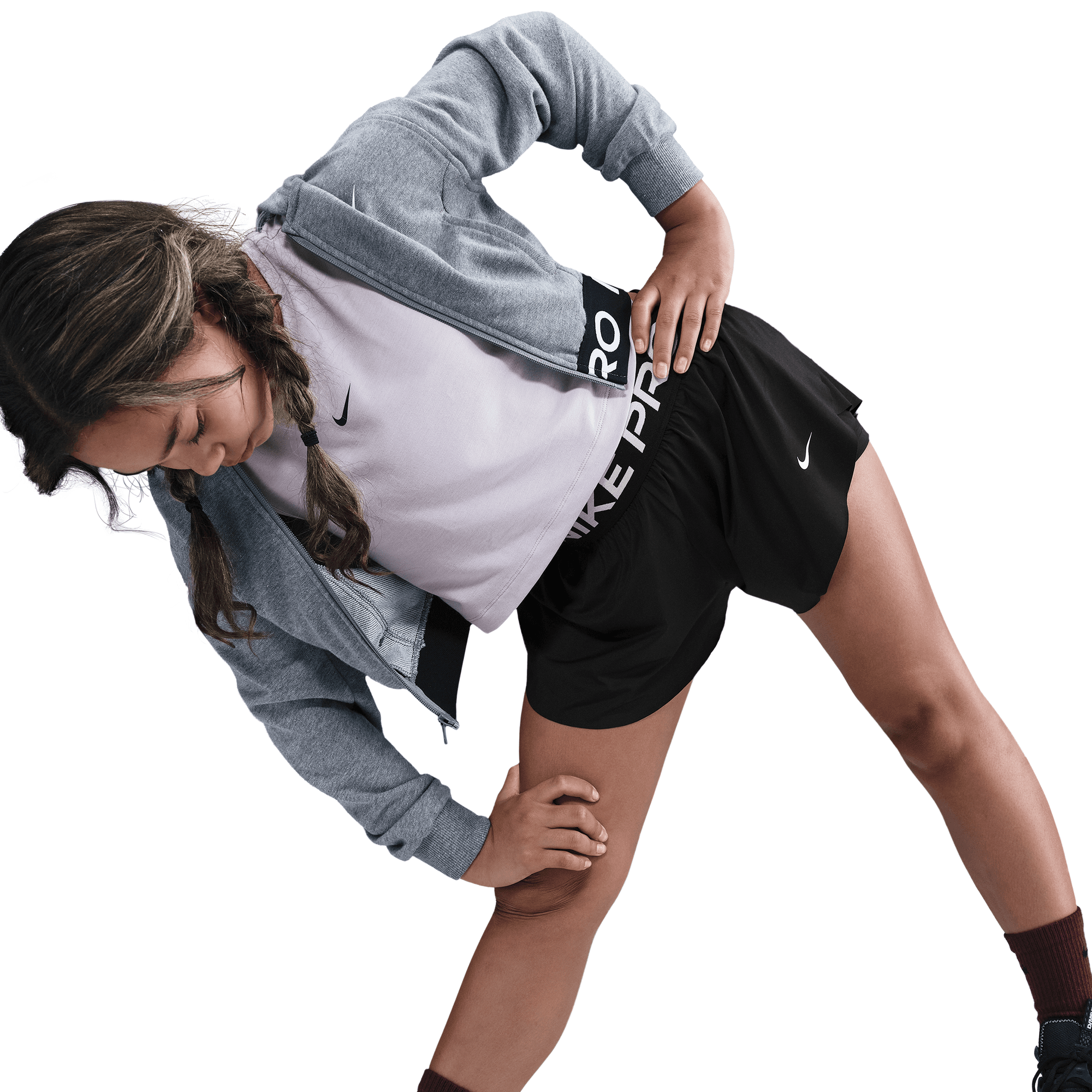 NIKE PRO BIG KIDS' (GIRLS') DRI-FIT 2-IN-1 SHORTS