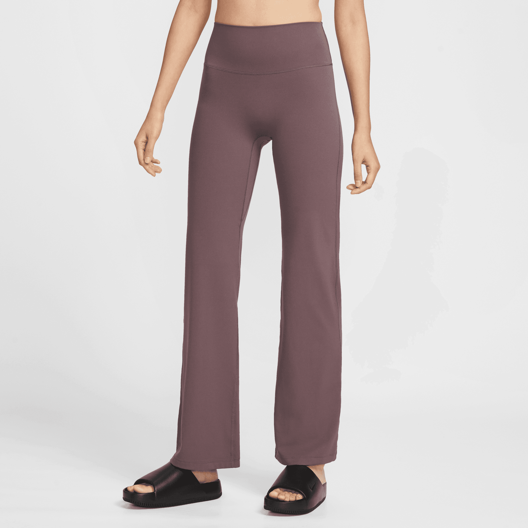 NIKE ZENVY WOMEN'S HIGH-WAISTED FLARED LEGGINGS WITH NO FRONT SEAM