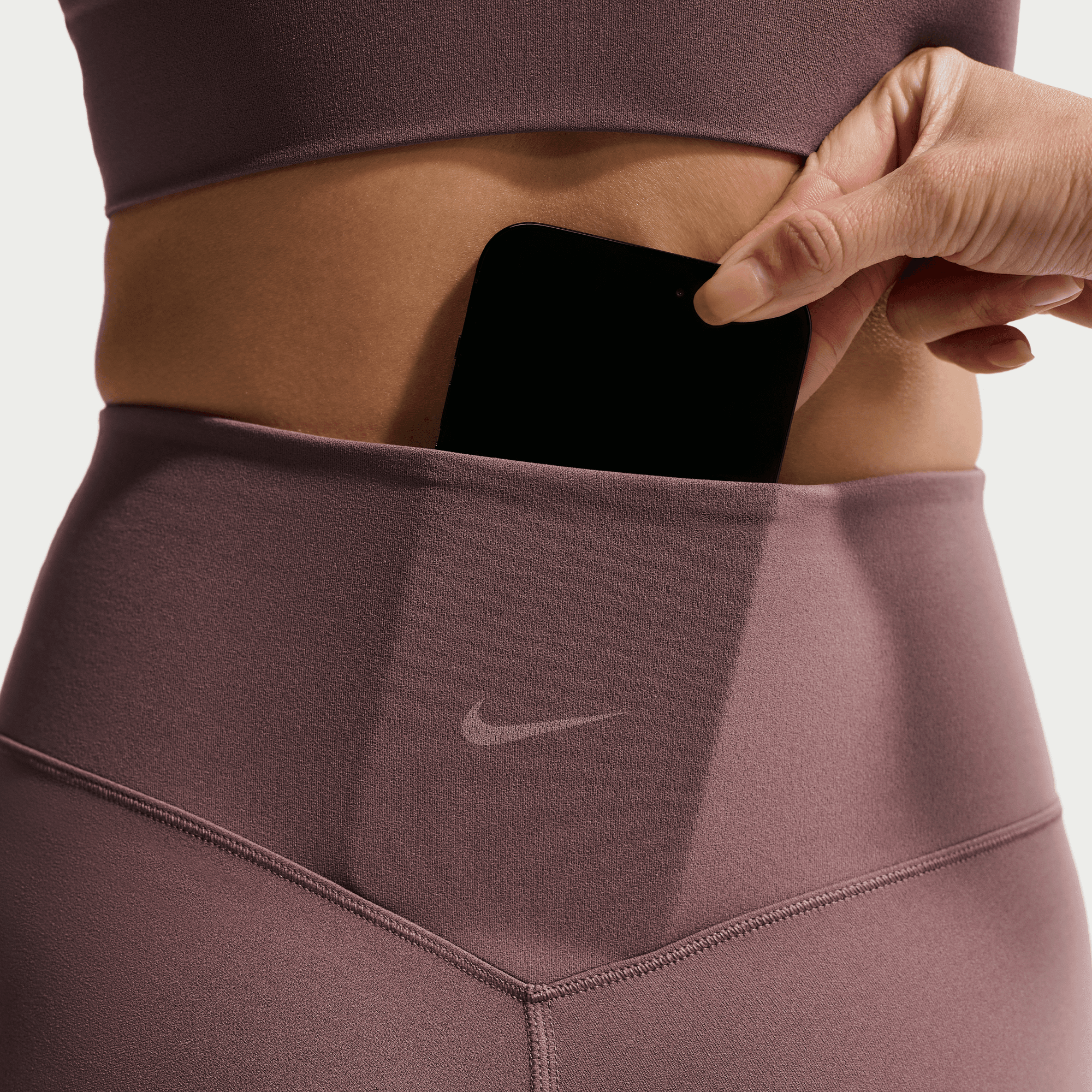 NIKE ZENVY WOMEN'S HIGH-WAISTED 7/8 LEGGINGS WITH NO FRONT SEAM