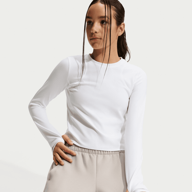 NIKE MAVN GIRLS' DRI-FIT RIBBED LONG-SLEEVE TOP