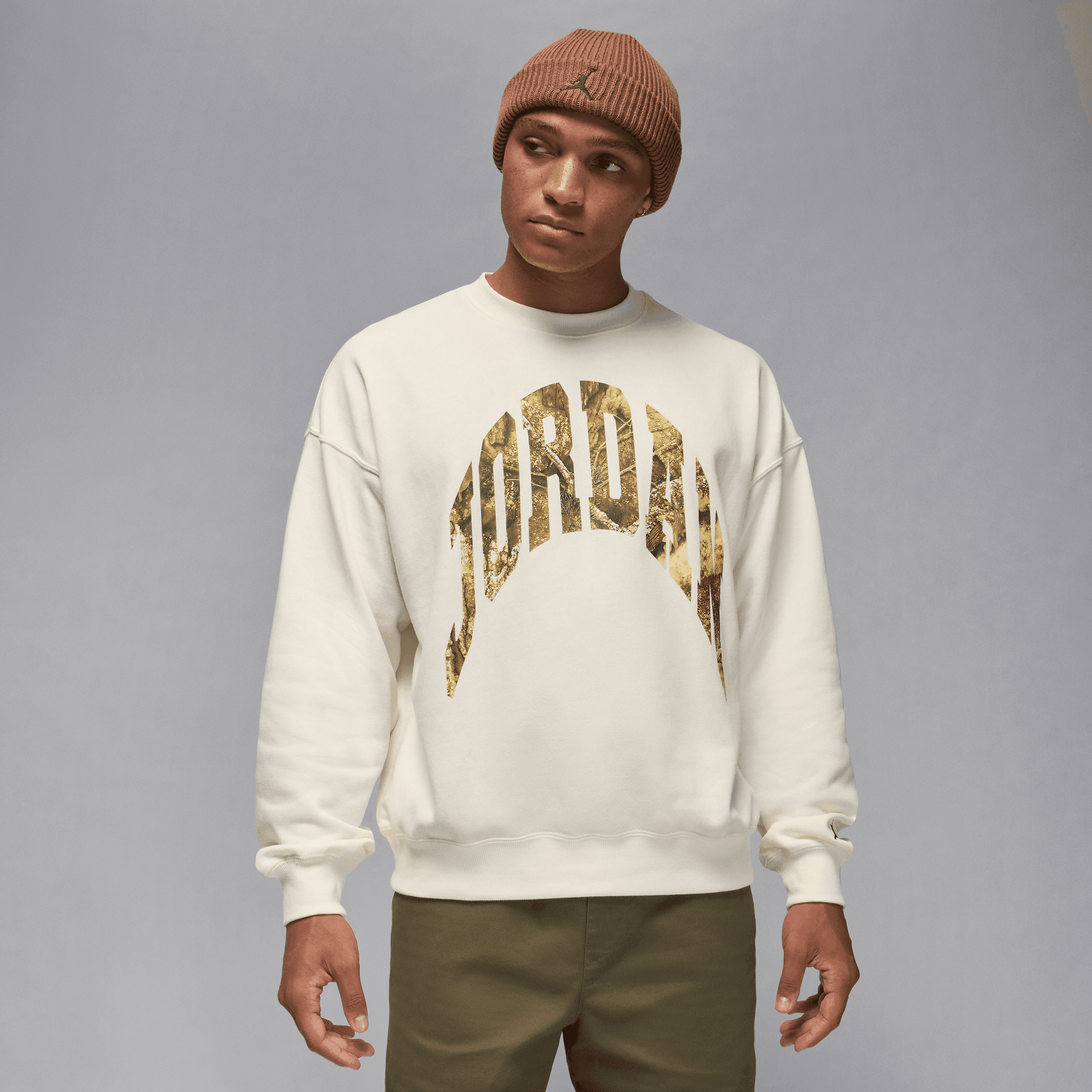 JORDAN BROOKLYN MEN'S FRENCH TERRY REALTREE CREW-NECK SWEATSHIRT