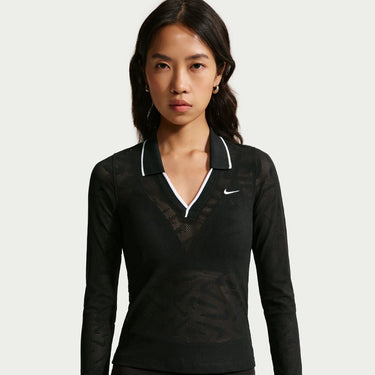 NIKE SPORTSWEAR CHILL KNIT WOMEN'S TIGHT MOD-CROPPED LONG-SLEEVE LACE TOP