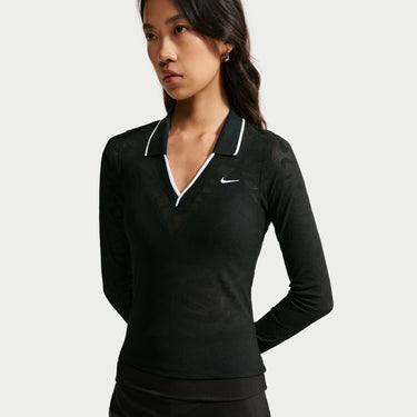 NIKE SPORTSWEAR CHILL KNIT WOMEN'S TIGHT MOD-CROPPED LONG-SLEEVE LACE TOP