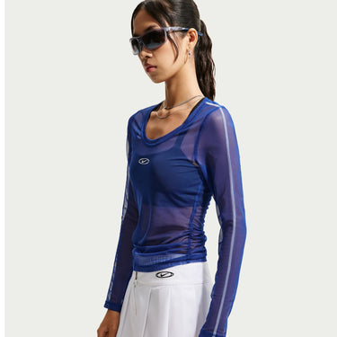 NIKE SPORTSWEAR WOMEN'S SLIM LONG-SLEEVE SHEER TOP