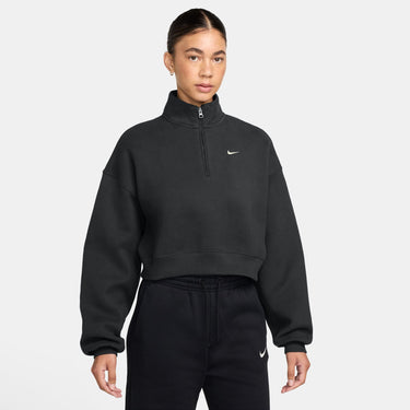 NIKE STUDIO FLEECE MEDIUM WEIGHT WOMEN'S OVERSIZED 1/4-ZIP CROPPED TOP