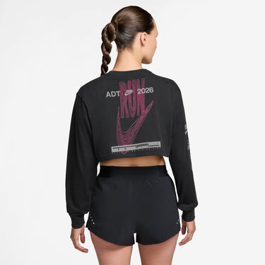 NIKE AFTER DARK TOUR WOMEN'S DRI-FIT SUPER CROPPED RUNNING T-SHIRT