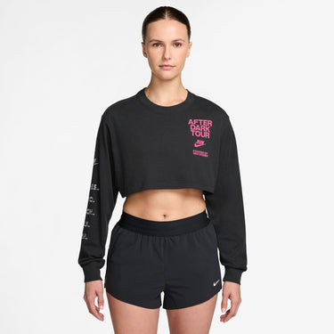 NIKE AFTER DARK TOUR WOMEN'S DRI-FIT SUPER CROPPED RUNNING T-SHIRT