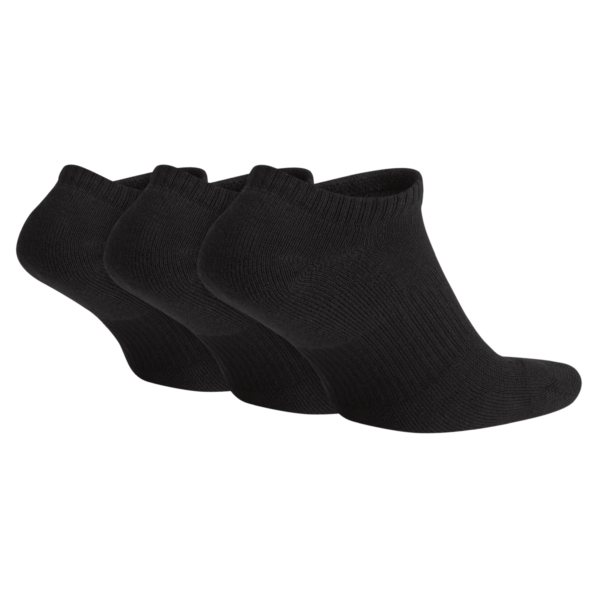 NIKE EVERYDAY PLUS CUSHION TRAINING NO SHOW SOCKS 3 PAIRS BLACK