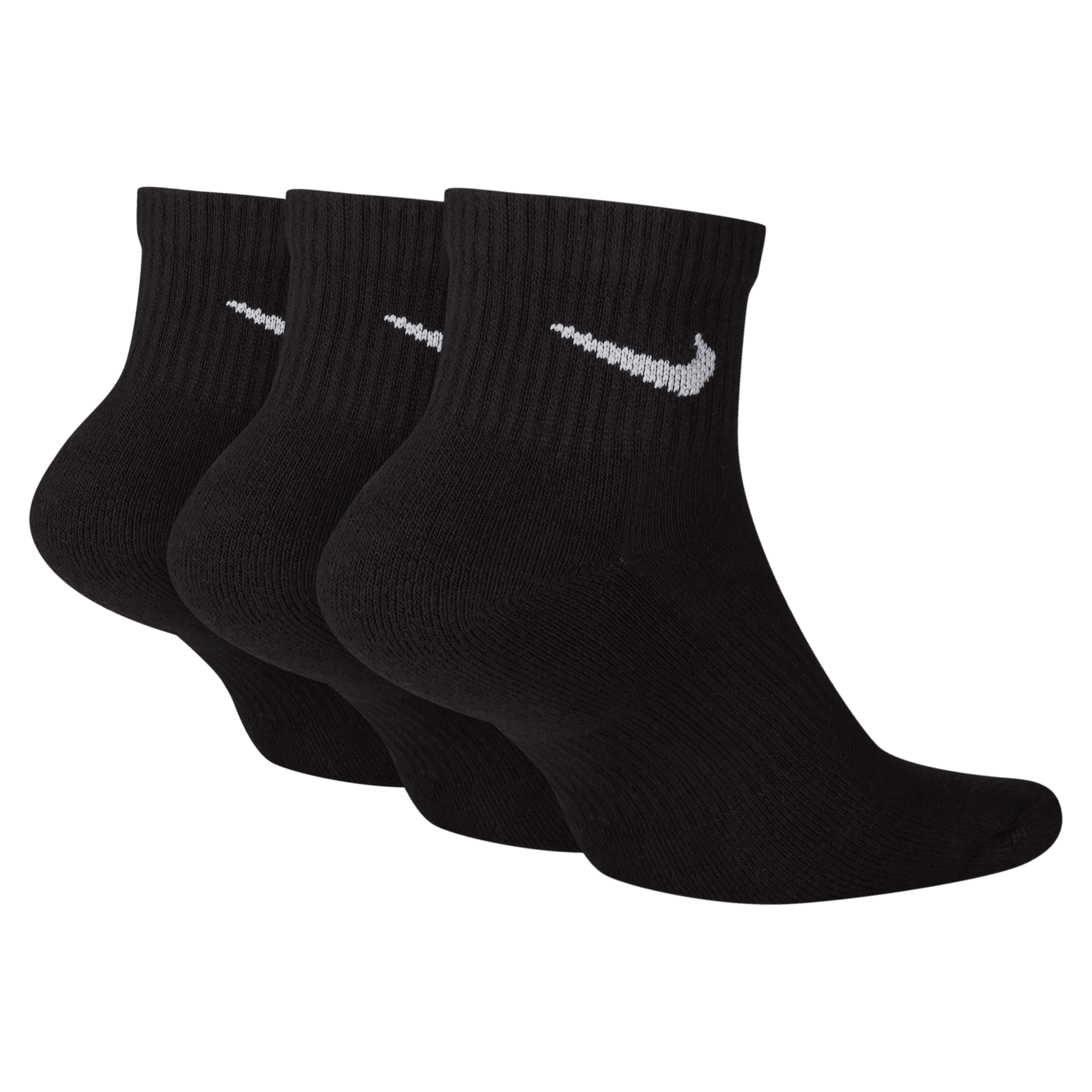 NIKE EVERYDAY PLUS CUSHIONED TRAINING ANKLE SOCKS 3 PAIRS BLACK WHITE Park Access