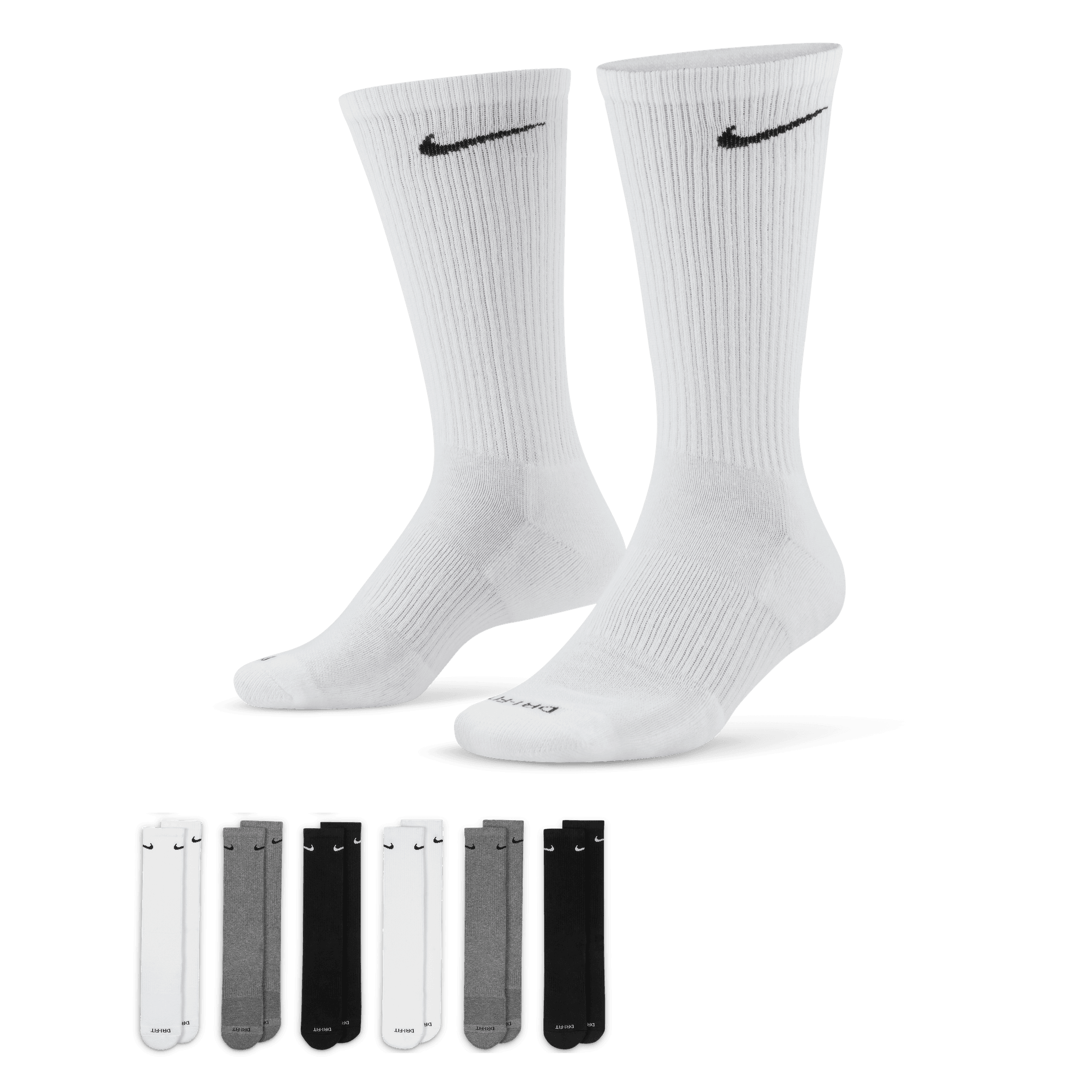 NIKE EVERYDAY PLUS CUSHIONED TRAINING CREW SOCKS (6 PAIRS)