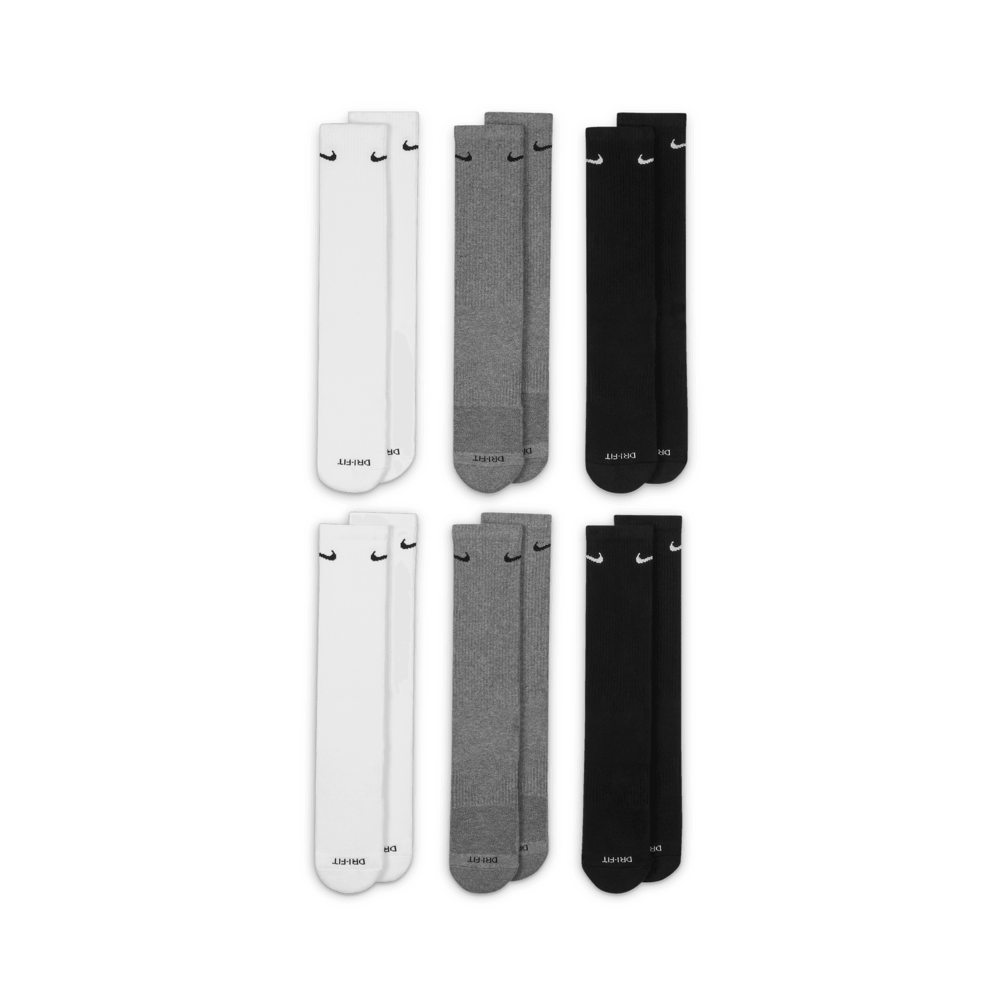 NIKE EVERYDAY PLUS CUSHIONED TRAINING CREW SOCKS (6 PAIRS)