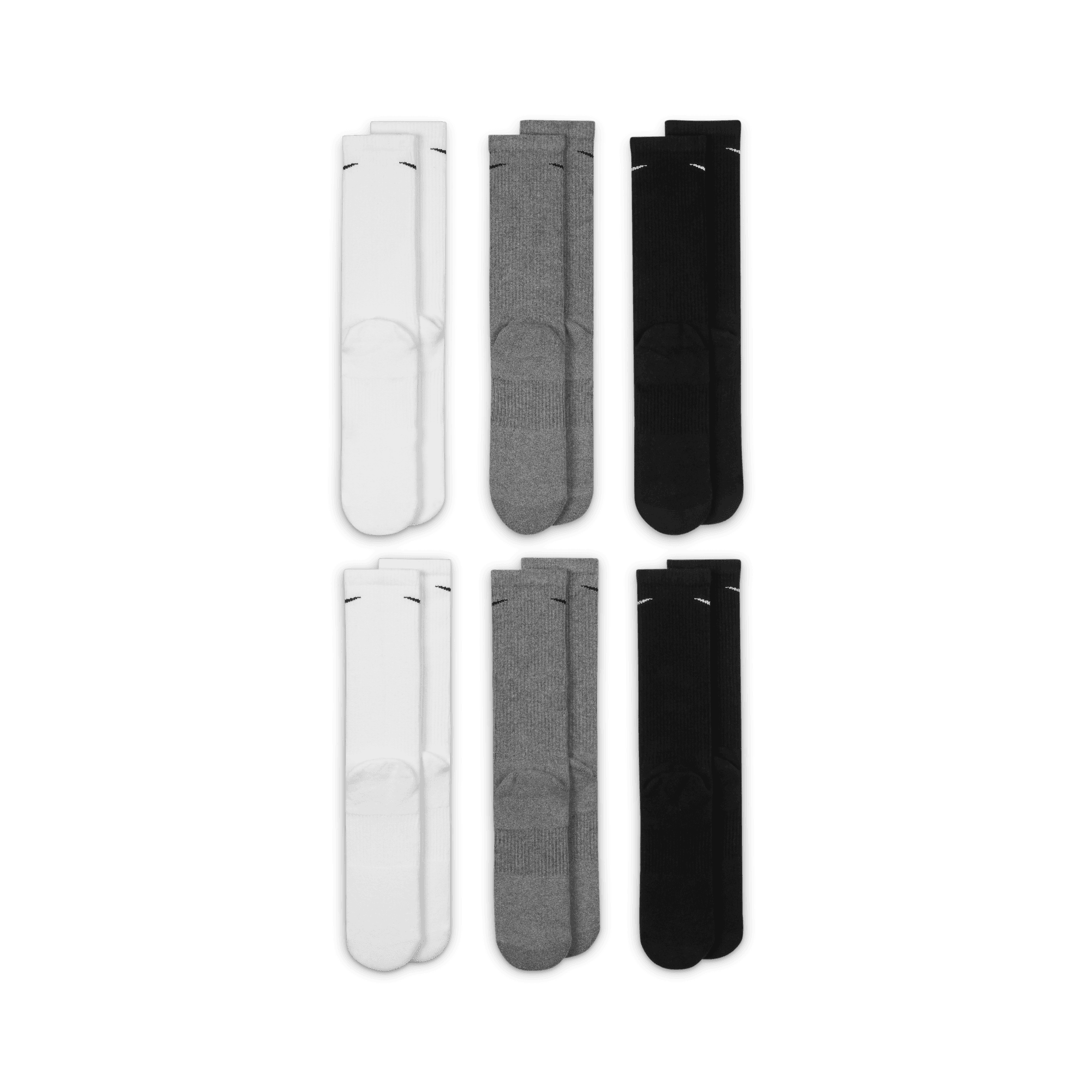 NIKE EVERYDAY PLUS CUSHIONED TRAINING CREW SOCKS (6 PAIRS)
