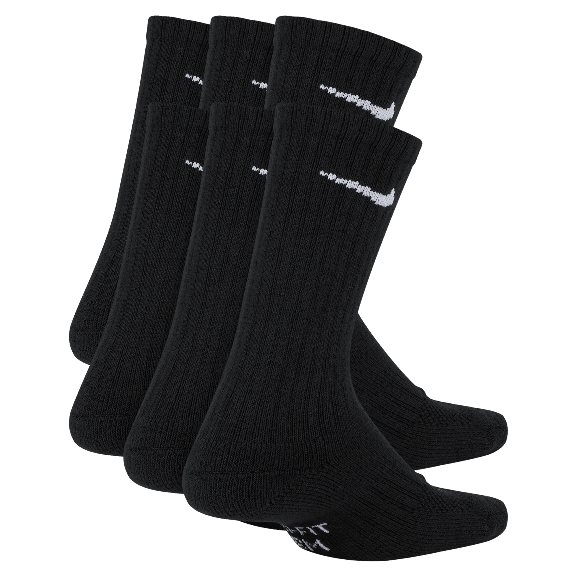 NIKE EVERYDAY KIDS' CUSHIONED CREW SOCKS (6 PAIRS)