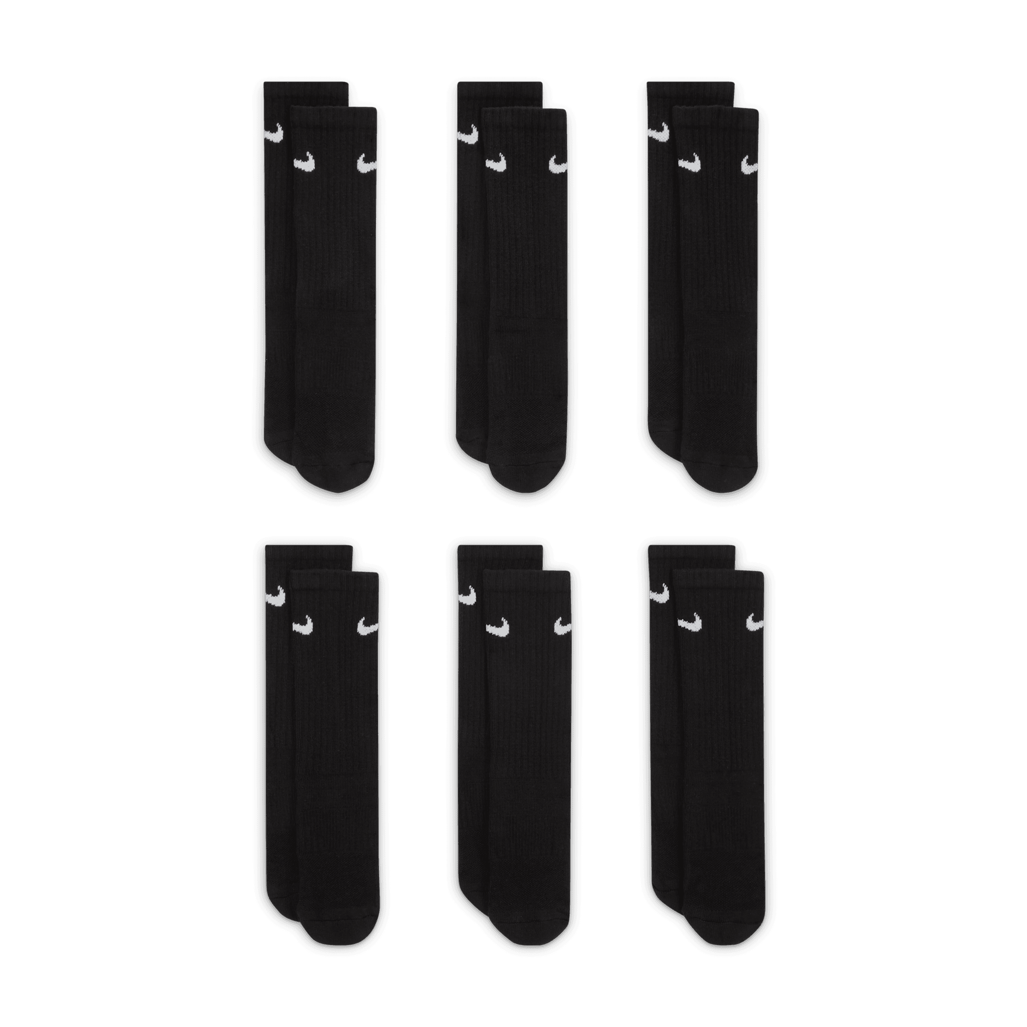 NIKE EVERYDAY KIDS' CUSHIONED CREW SOCKS (6 PAIRS)