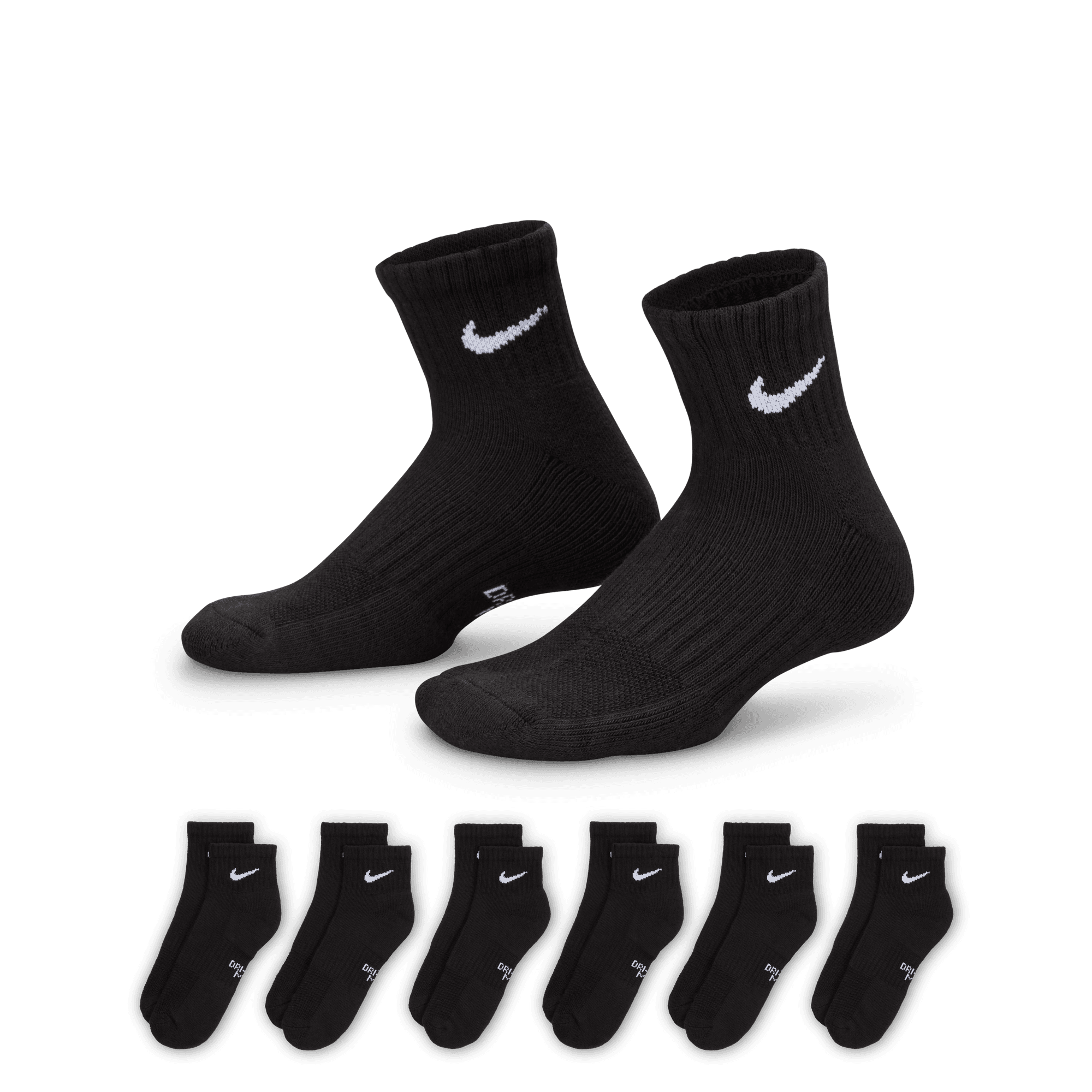 NIKE EVERYDAY KIDS' CUSHIONED ANKLE SOCKS (6 PRS)