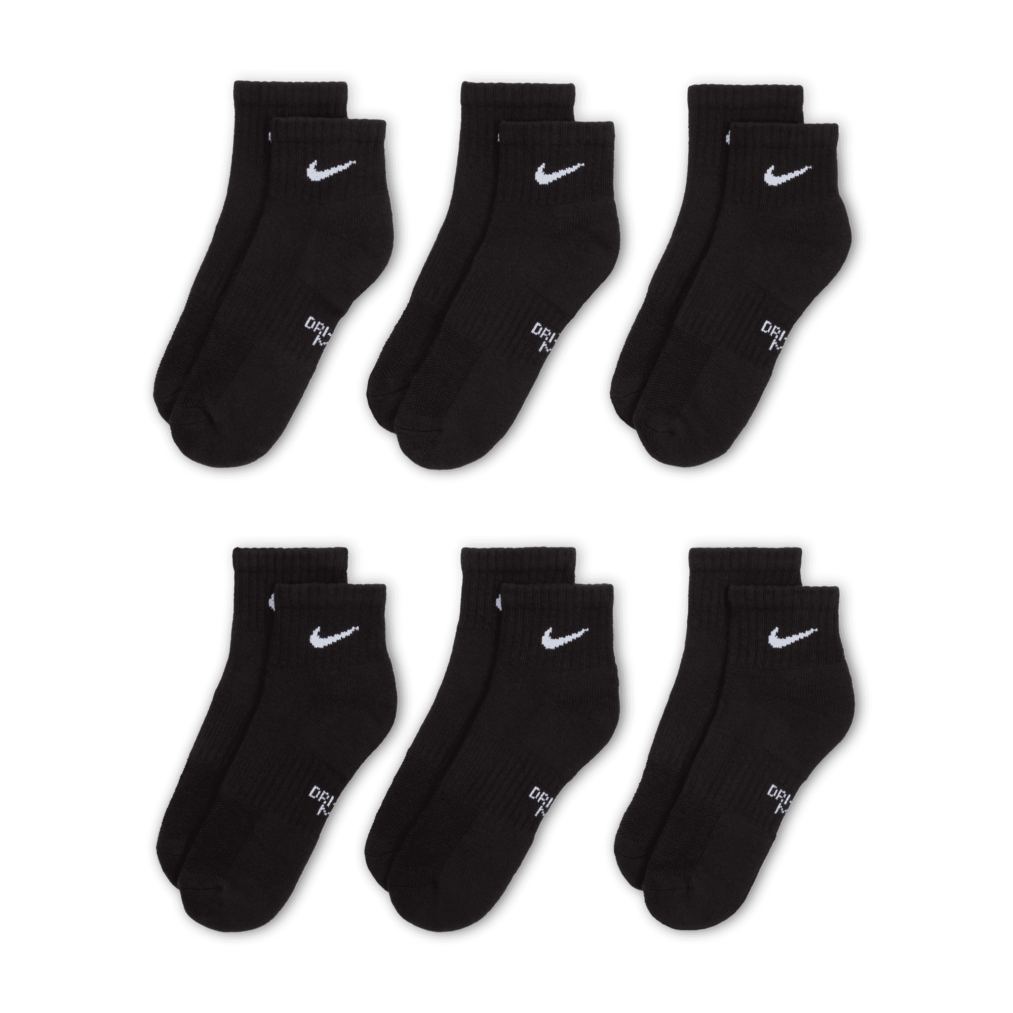 NIKE EVERYDAY KIDS' CUSHIONED ANKLE SOCKS (6 PRS)