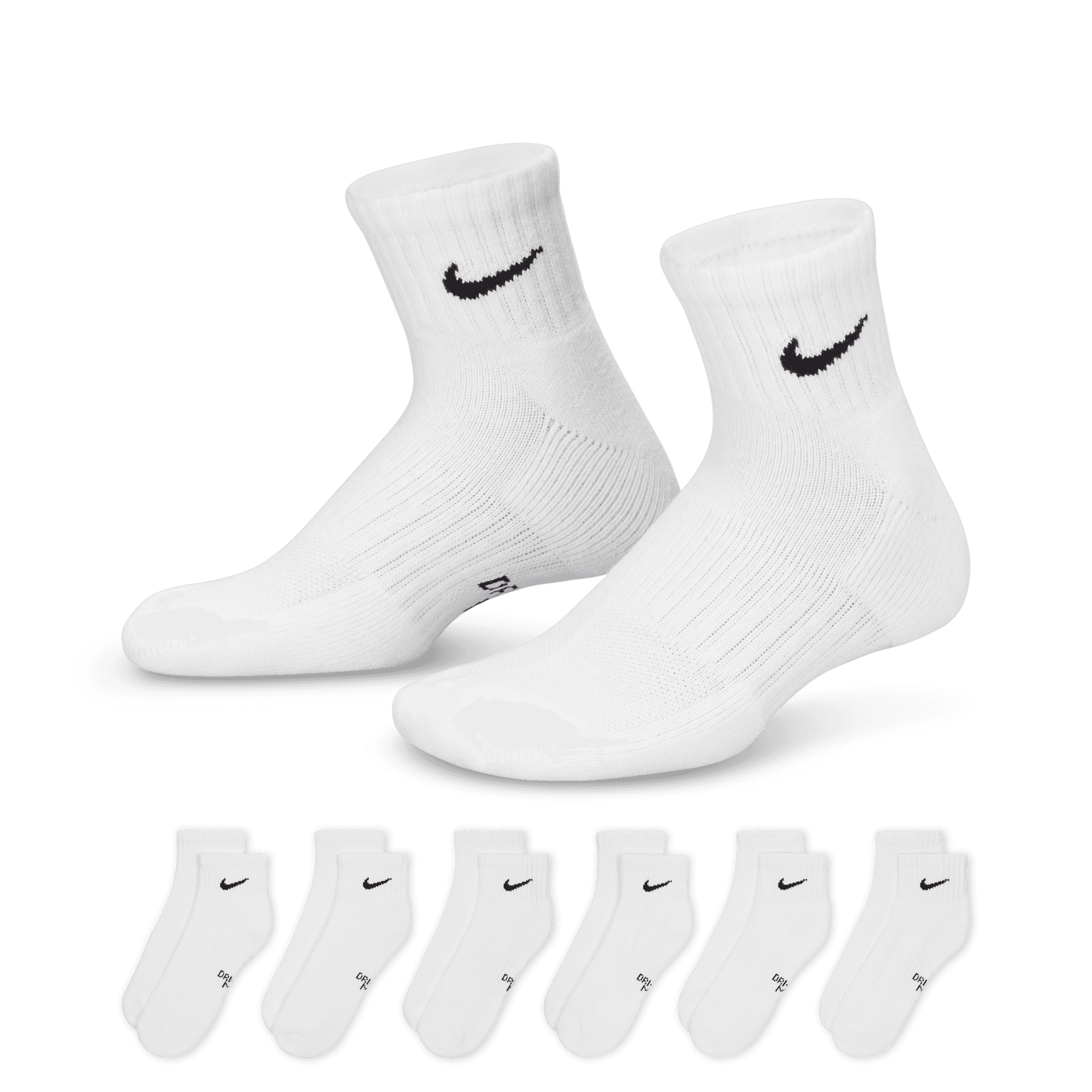 NIKE EVERYDAY KIDS' CUSHIONED ANKLE SOCKS (6 PAIRS)