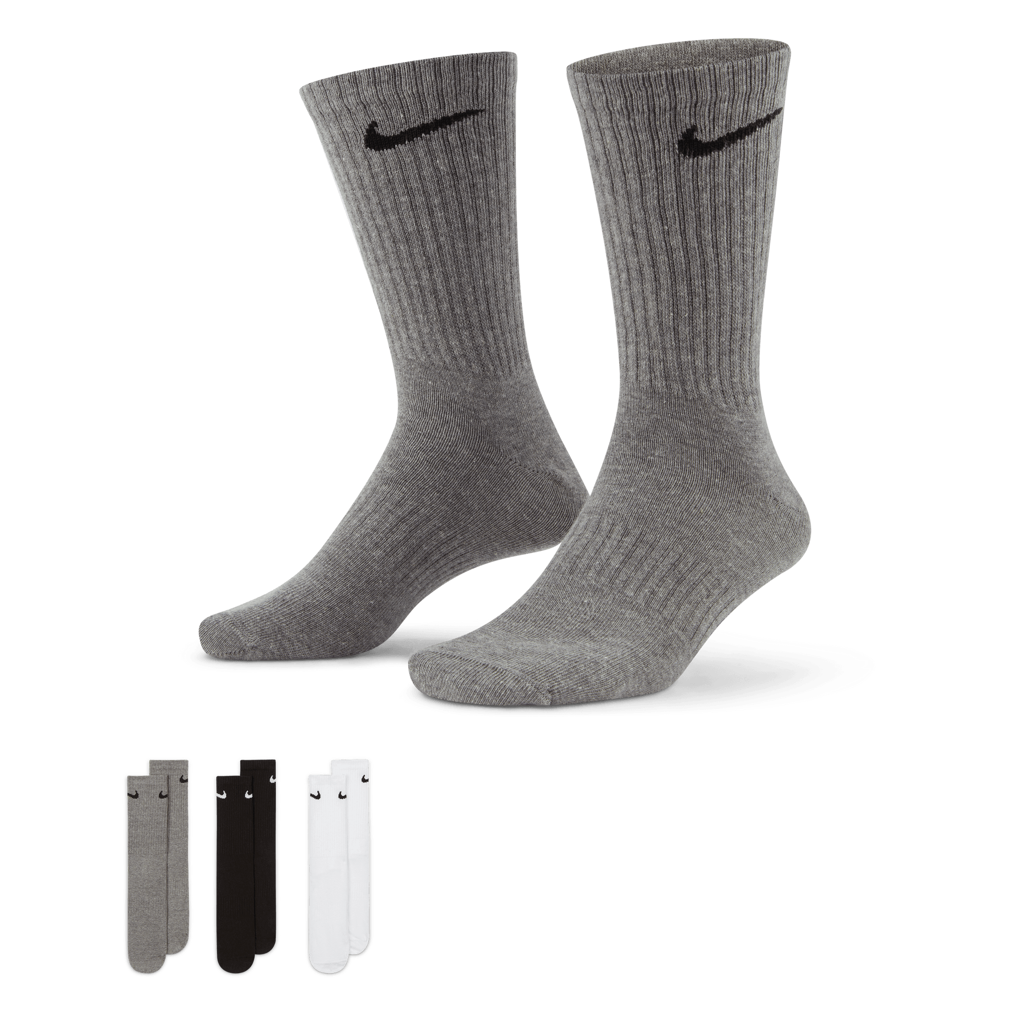 NIKE EVERYDAY LIGHTWEIGHT TRAINING CREW SOCKS (3 PAIRS)