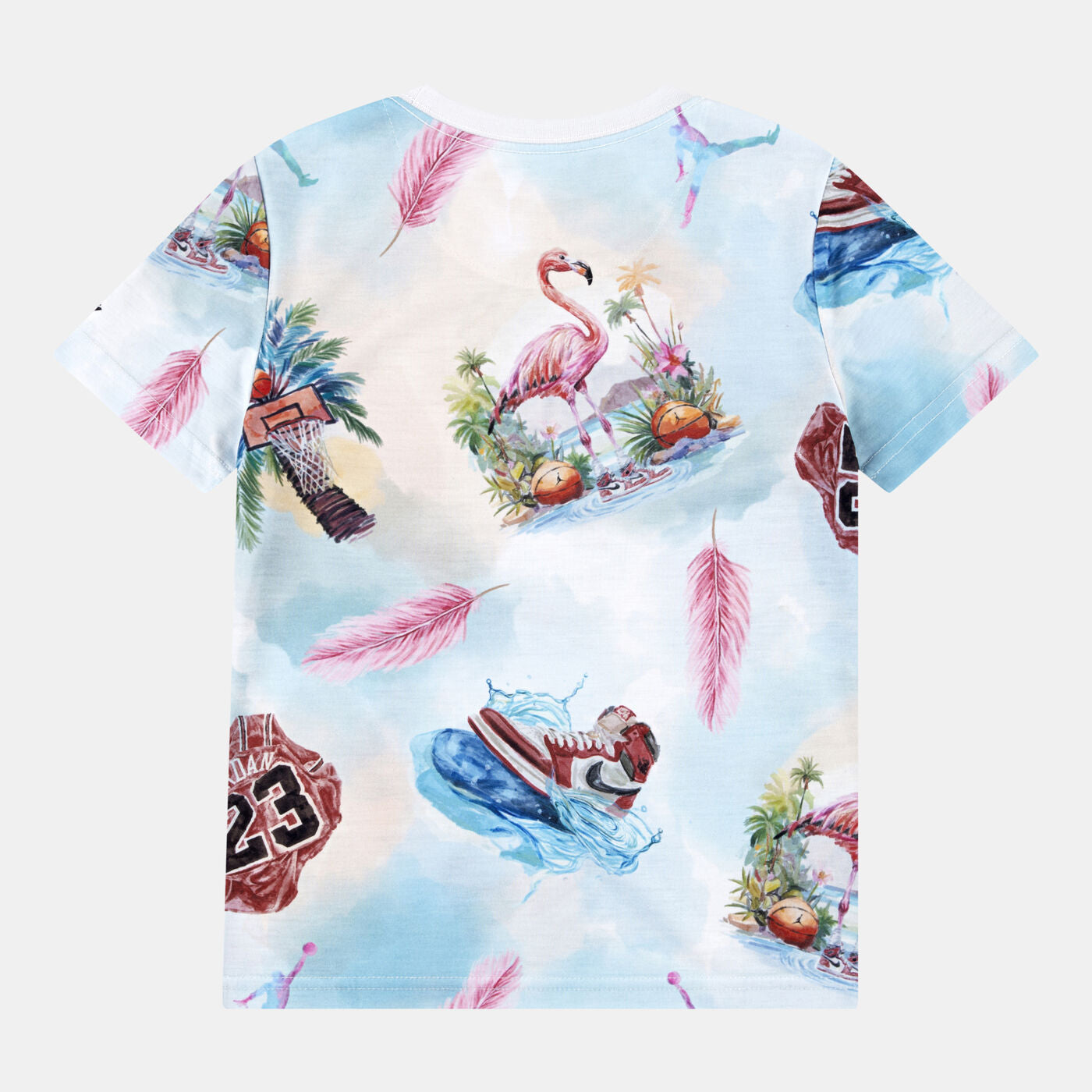 JORDAN KIDS' FLAMINGO AOP SHORT SLEEVES TEE