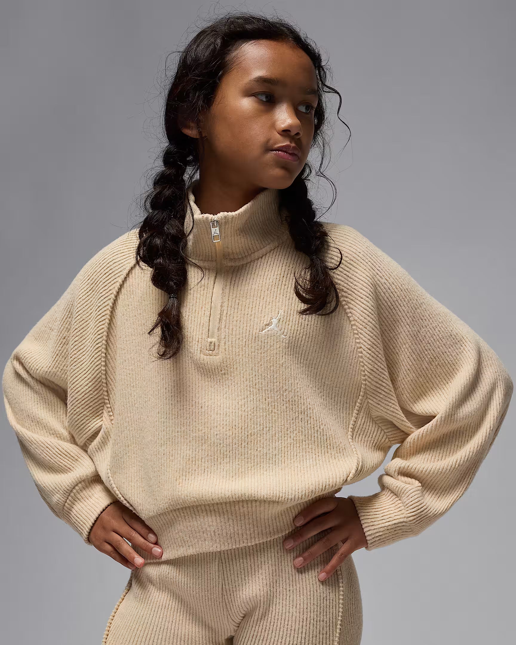 JORDAN BIG KID'S QUARTER-ZIP LONG-SLEEVE TOP