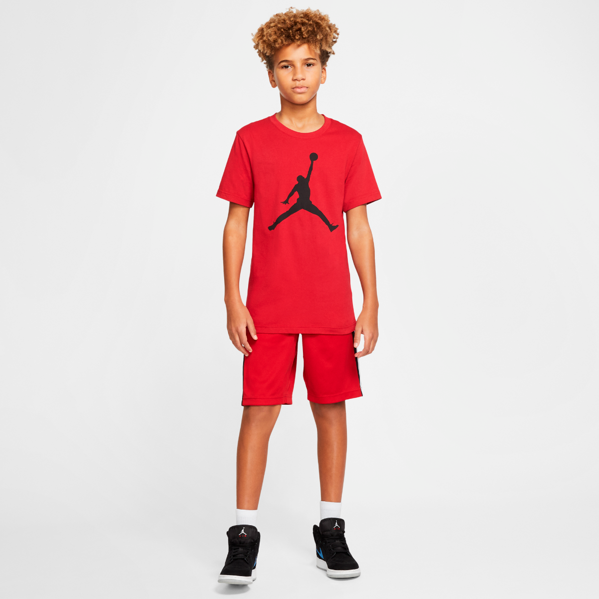 JORDAN KIDS JUMPMAN TEE (M) GYM RED