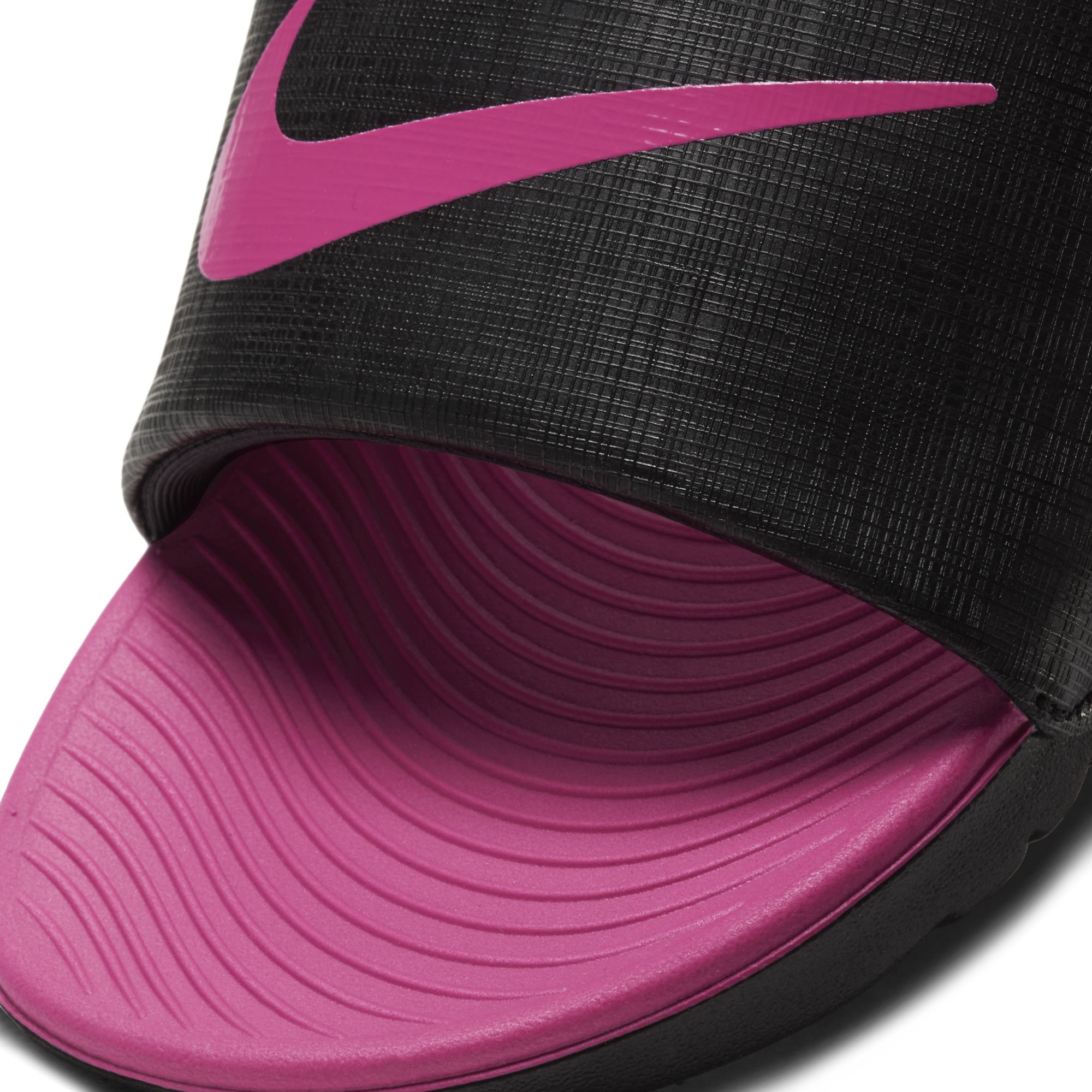 NIKE KAWA LITTLE BIG KIDS SLIDES BLACK VIVID PINK Park Access