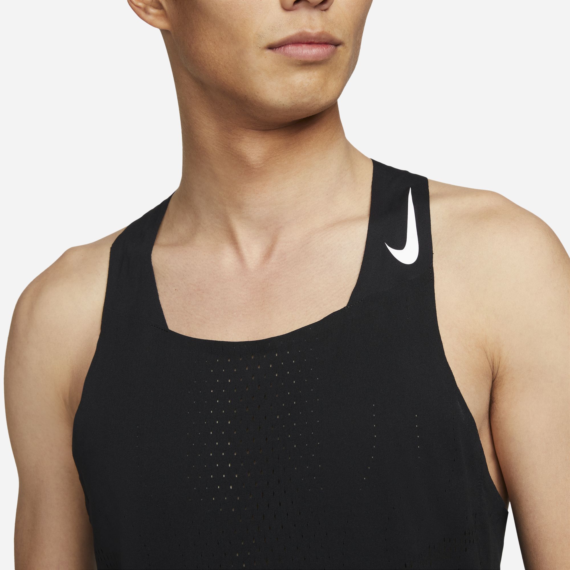 NIKE DRI-FIT ADV AEROSWIFT MENS RACING SINGLET BLACK/WHITE – Park Access