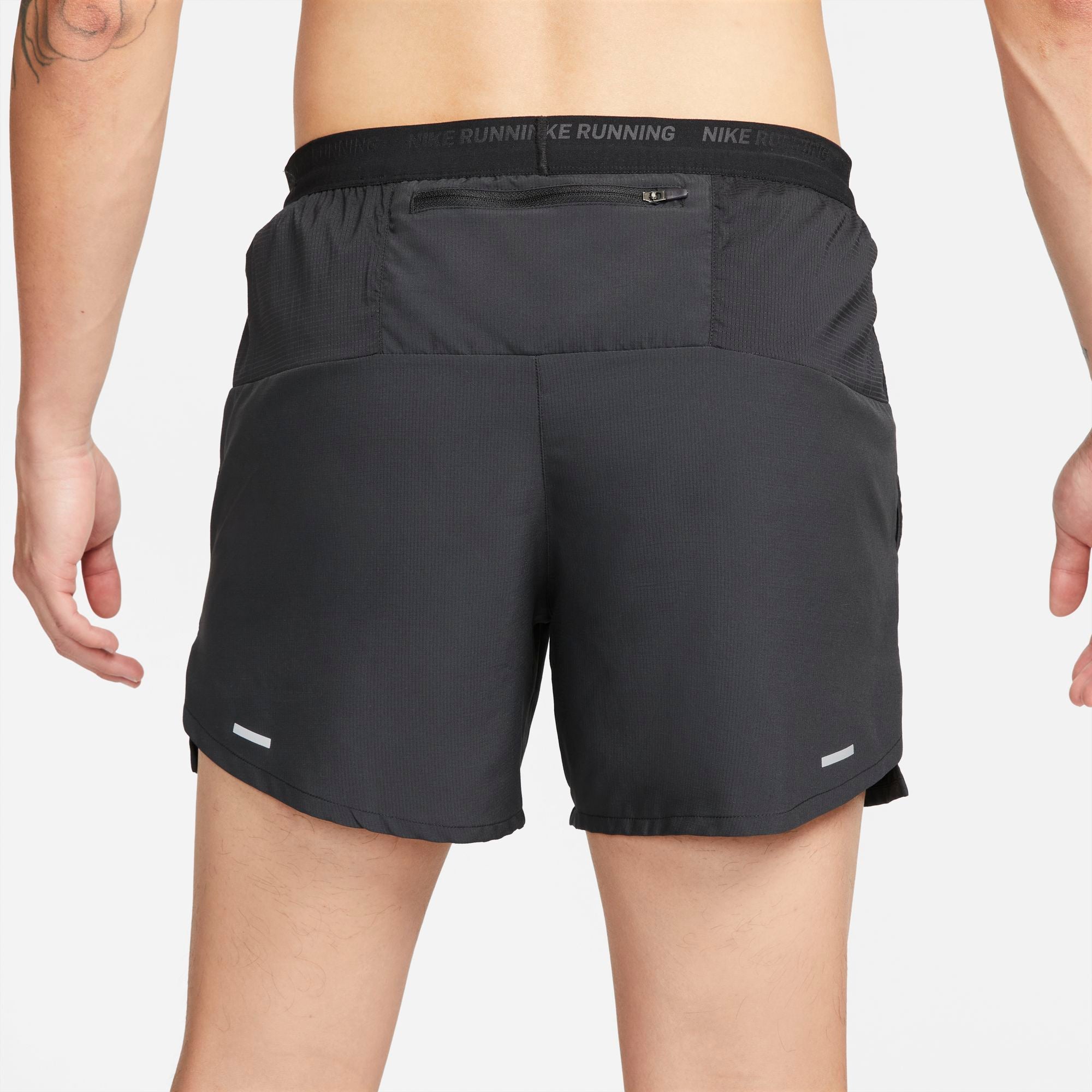 NIKE DRI-FIT STRIDE MEN'S 5 BRIEF-LINED RUNNING SHORTS BLACK