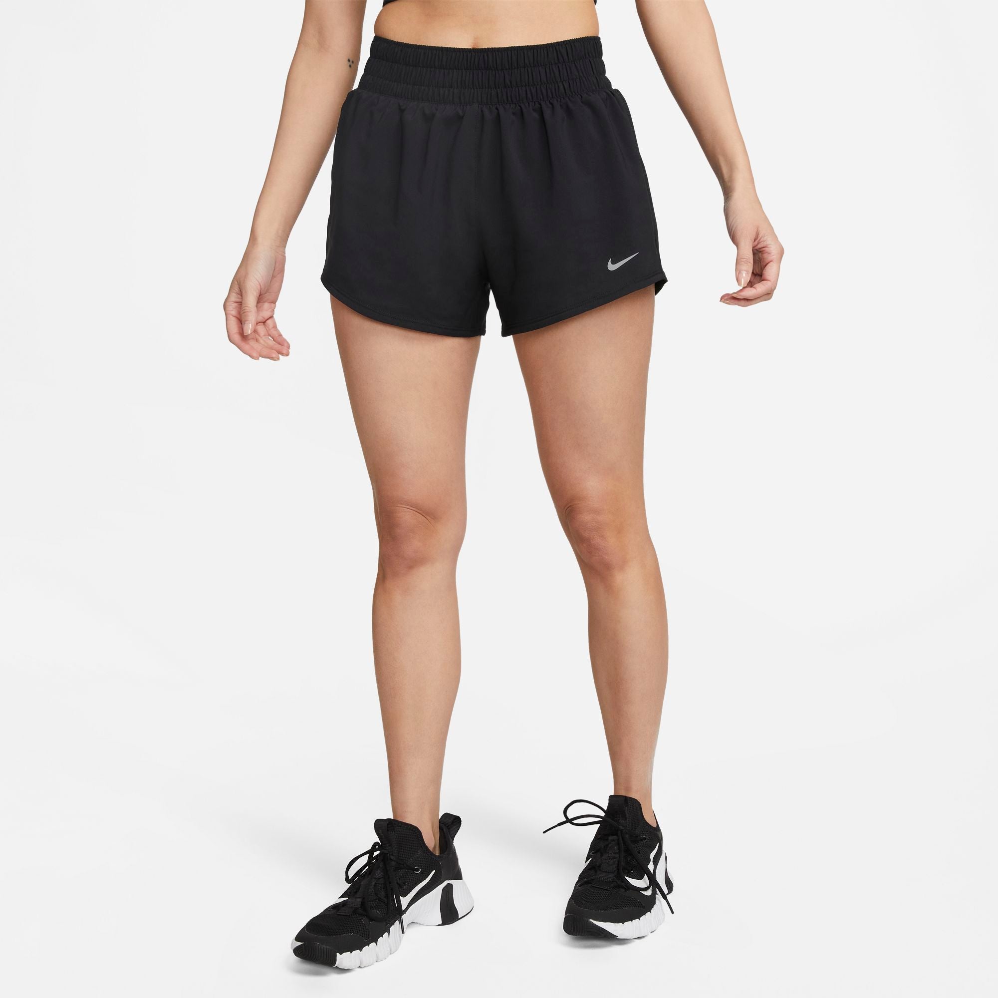 NIKE DRI-FIT ONE  WOMENS MID-RISE 3" BRIEF-LINED SHORTS